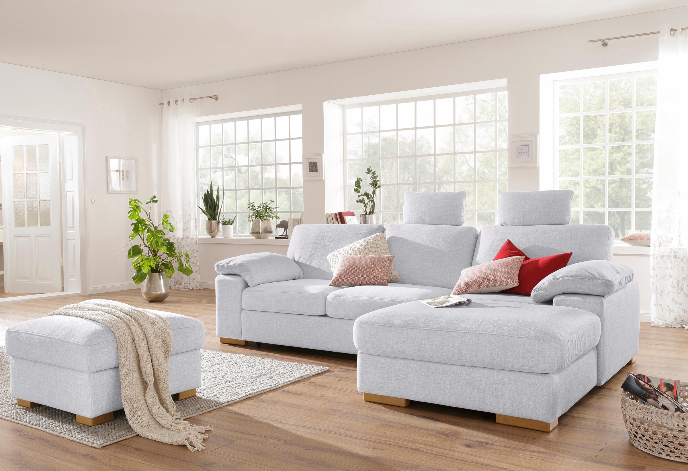 OTTO home Ecksofa "Ventura L-Form" wahlweise mit Schlaffunktion und Schlaffunktion/Bettkasten