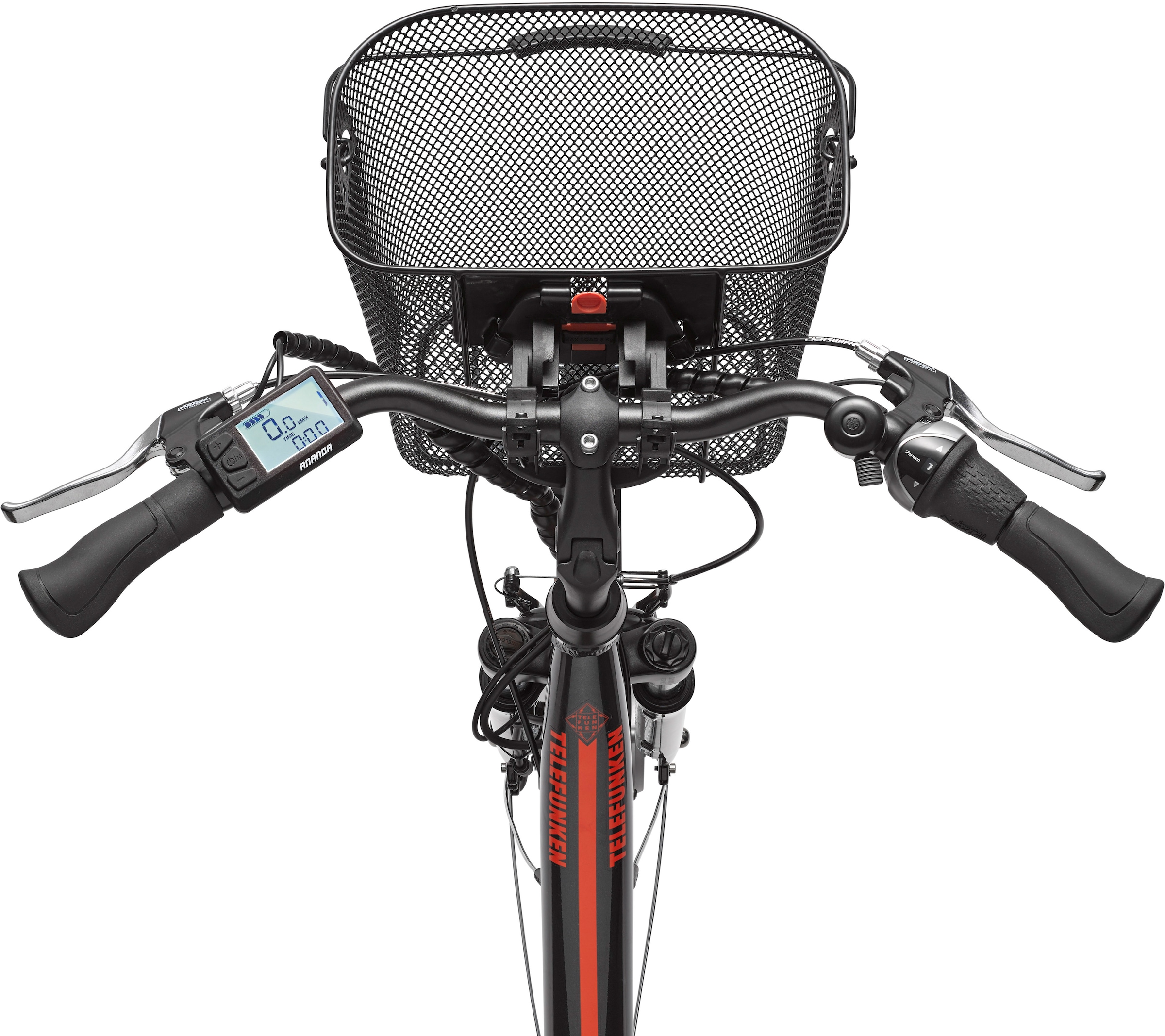 Telefunken E-Bike »RC657 Multitalent«, 7 Gang, Shimano, Nexus, Frontmotor 250 W, Pedelec, Elektrofahrrad für Damen, Cityrad, mit abnehmbarem Korb
