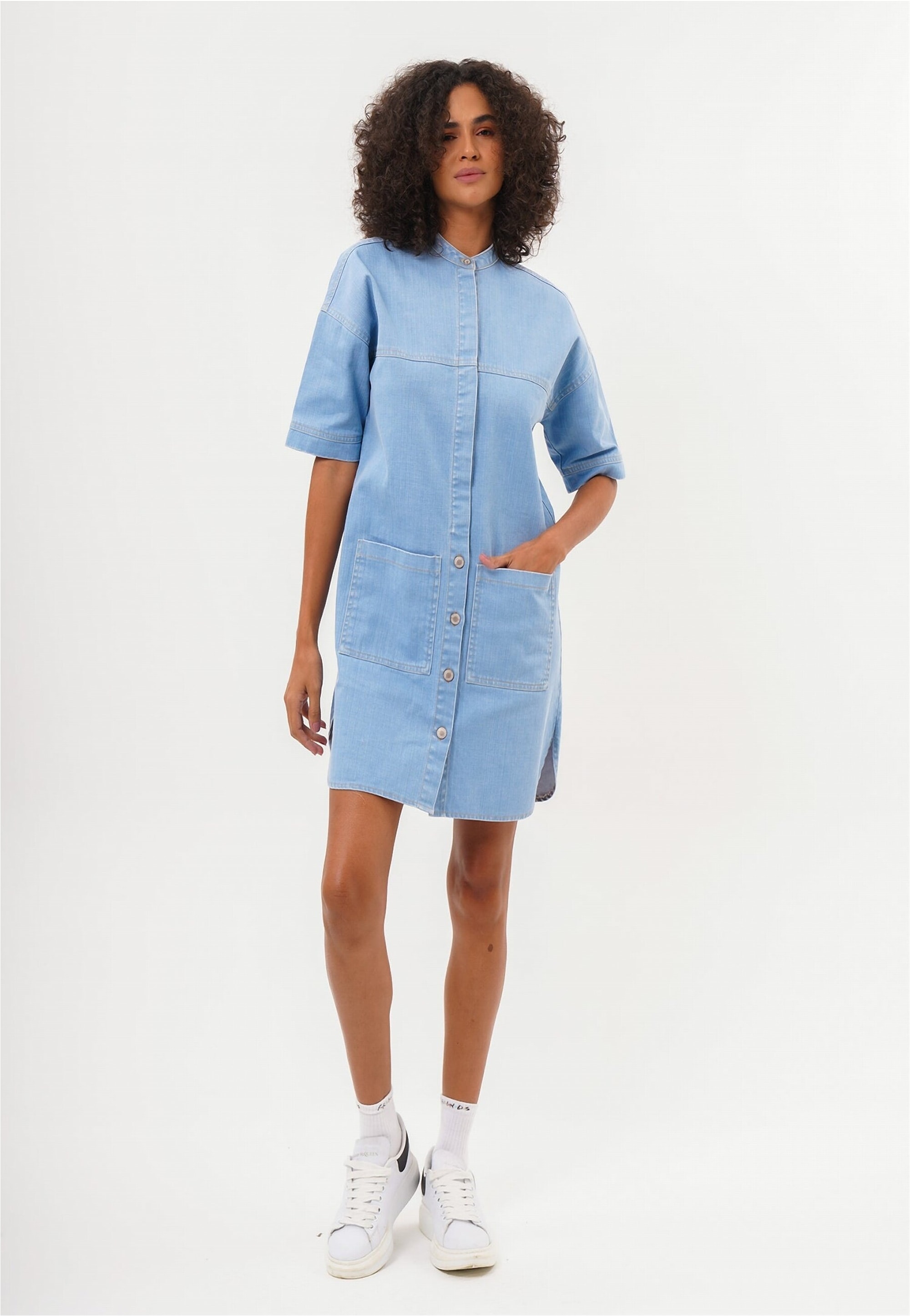 freshlions Jeanskleid »Josy«, mit durchgehender Knopfleiste