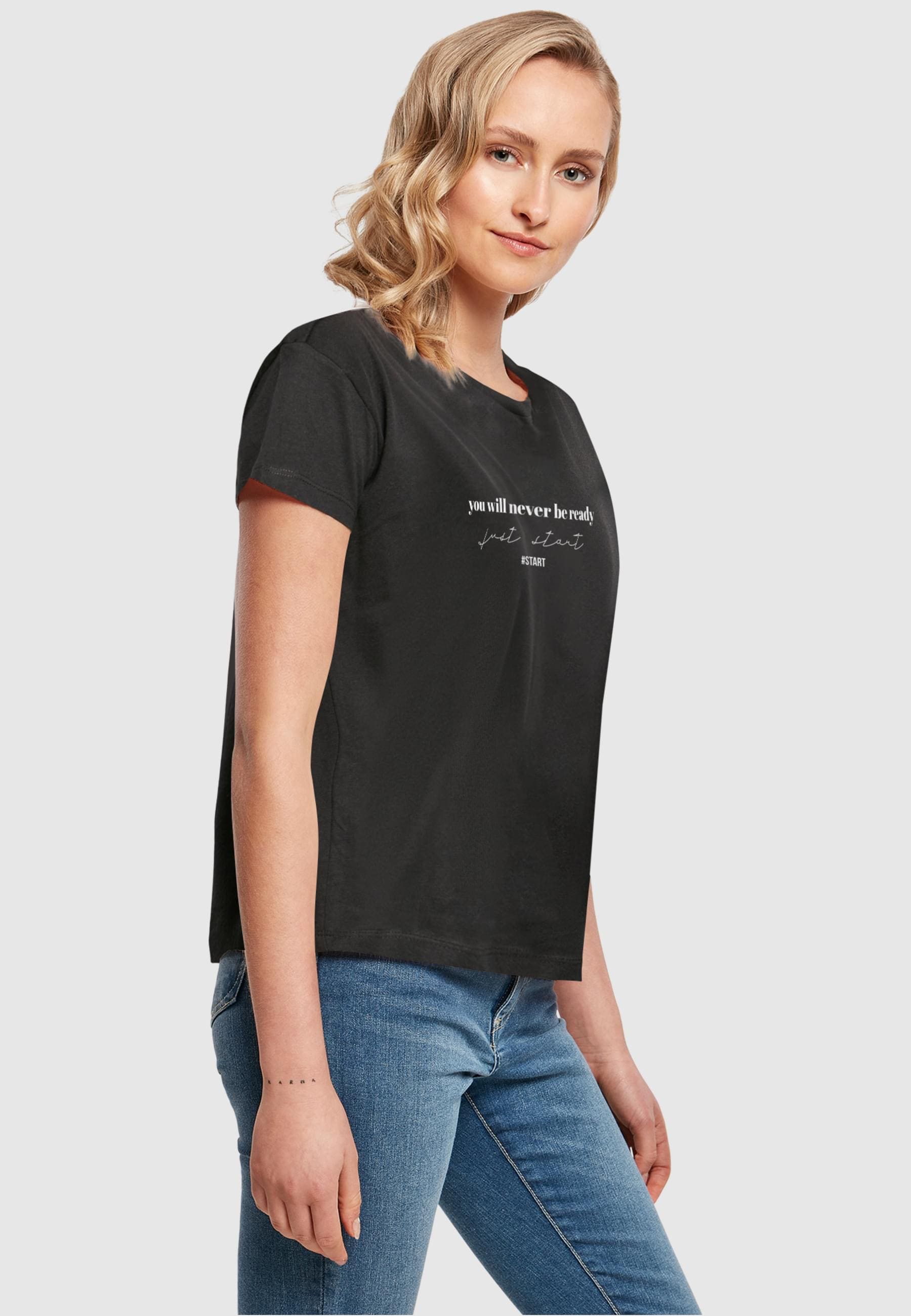 Merchcode T-Shirt »Merchcode Damen Ladies Just Start Box Tee«, (1 tlg.)