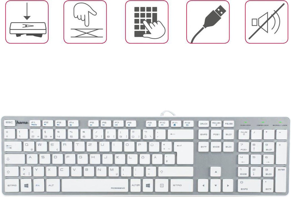 Hama Tastatur »Tastatur PC Tastatur kabelge...