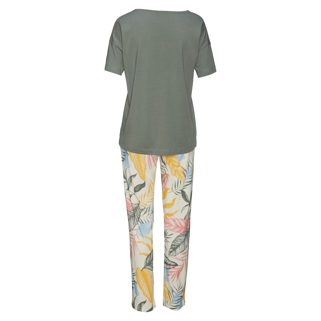 Vivance Dreams Pyjama, (2 tlg.), mit floralem Druck