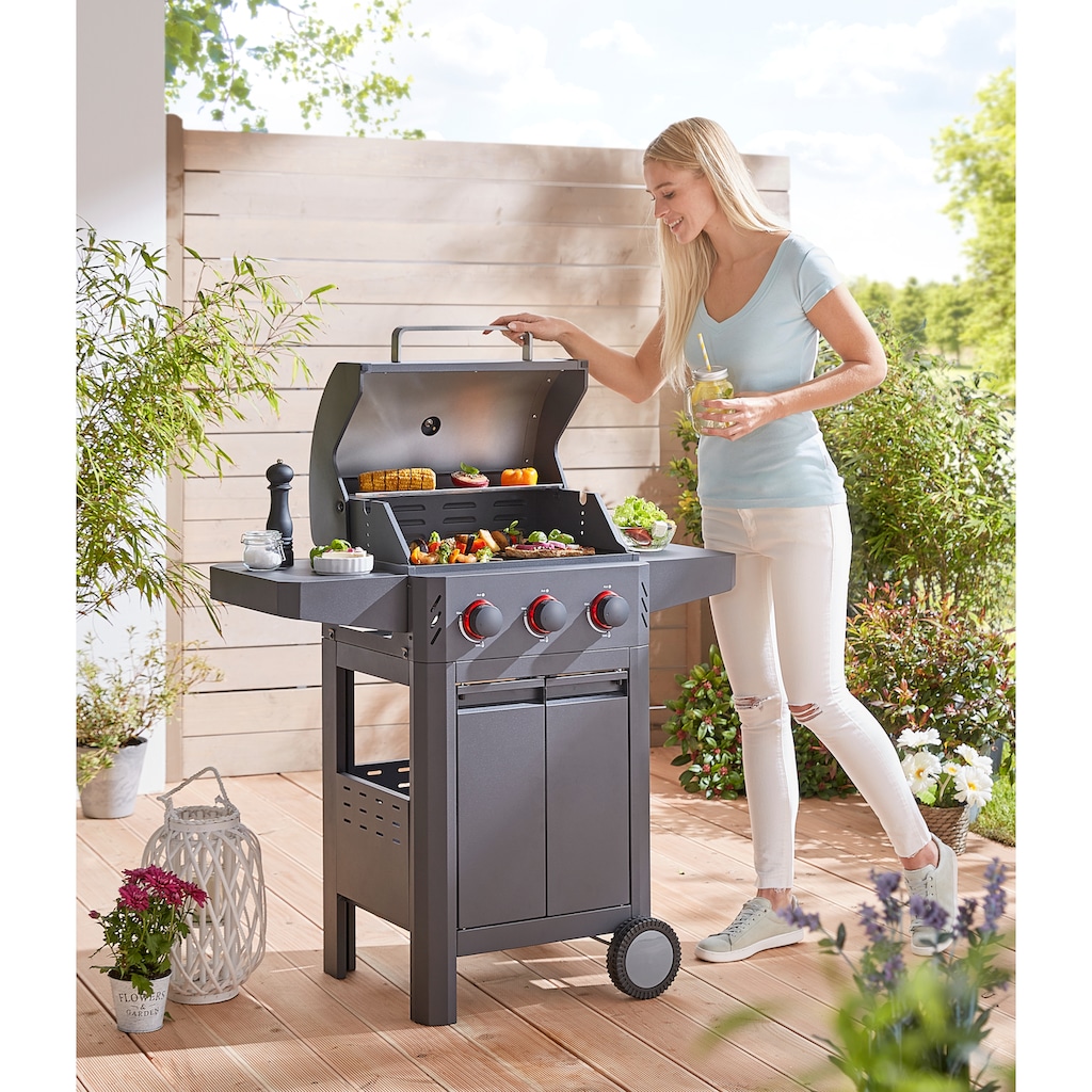 KONIFERA Gasgrill »Salerno«, BxTxH: 117x54x110 cm, mit GRATIS-Schutzhülle