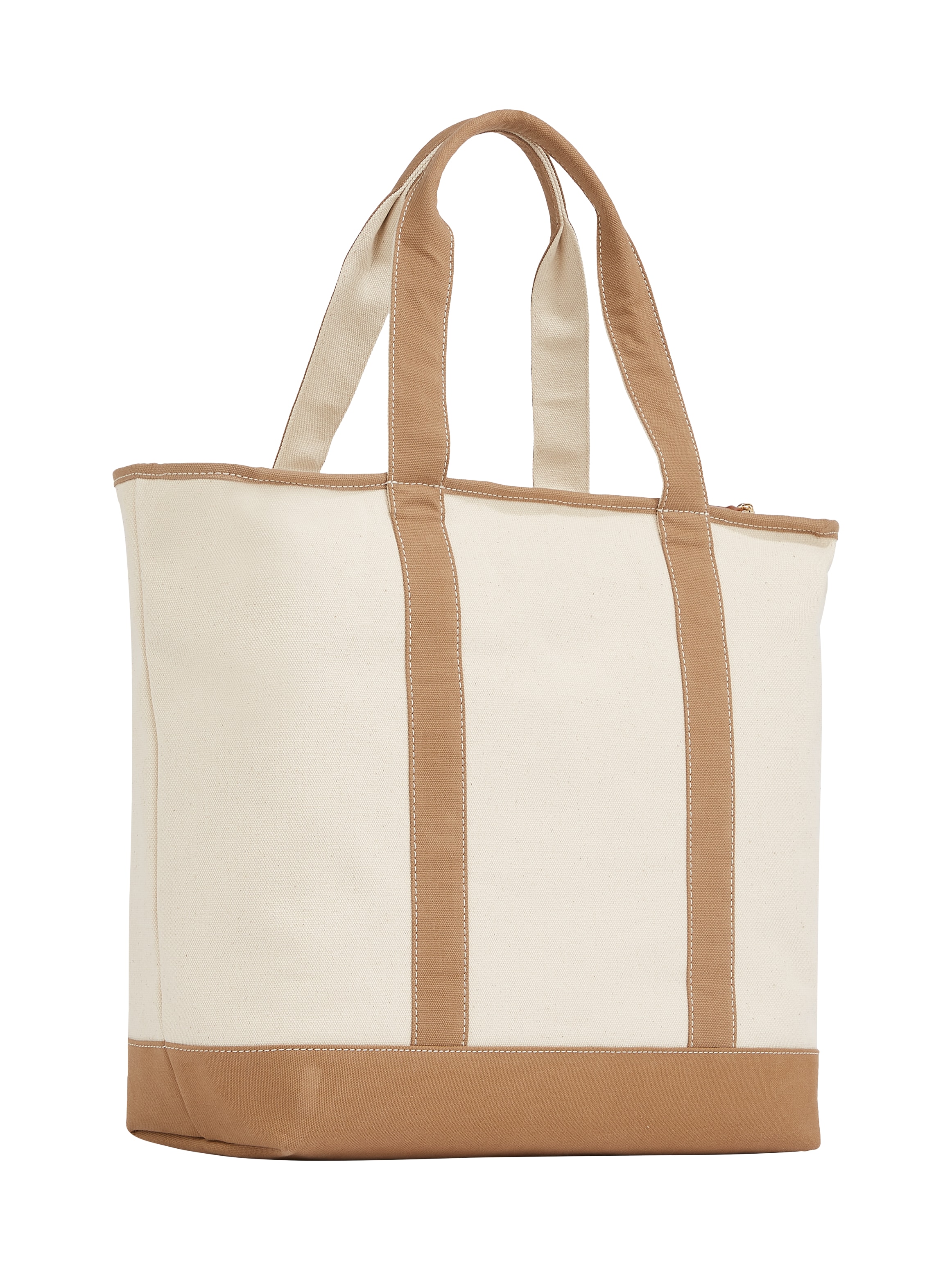 Tommy Hilfiger Tragetasche »TH SUMMER CANVAS TOTE«, Damen Henkeltasche, Beuteltasche, Strandtasche mit Kontrastbesatz