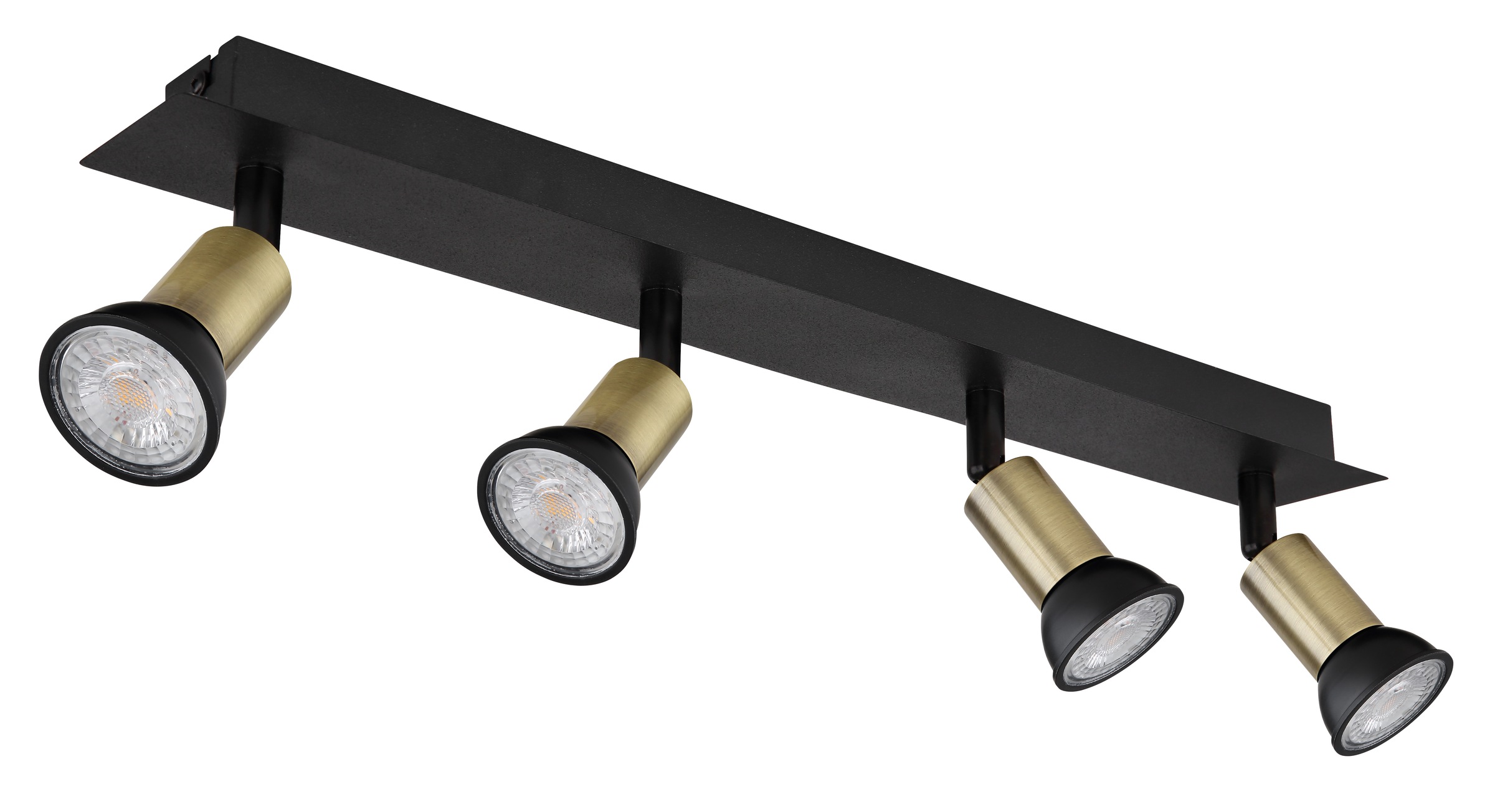 GLOBO LIGHTING Deckenstrahler »DREW«, Leuchtmittel GU10 | ohne Leuchtmittel, Deckenspot/schwarz/goldfarben/LxBxH: 500x60x90mm