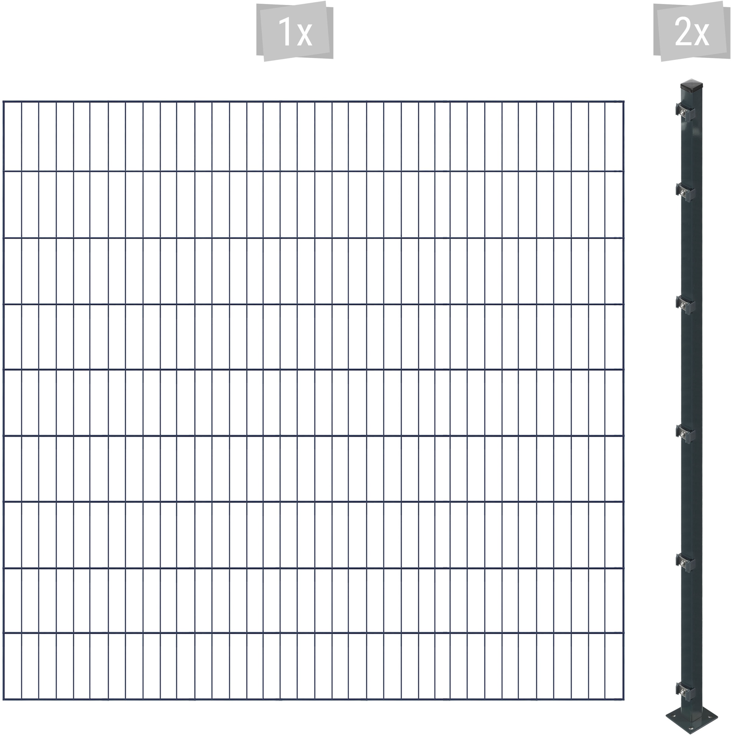 Einstabmattenzaun »ESSENTIAL 180 zum Einbetonieren«, Zaunhöhe 180 cm, Zaunlänge 2 - 60 m