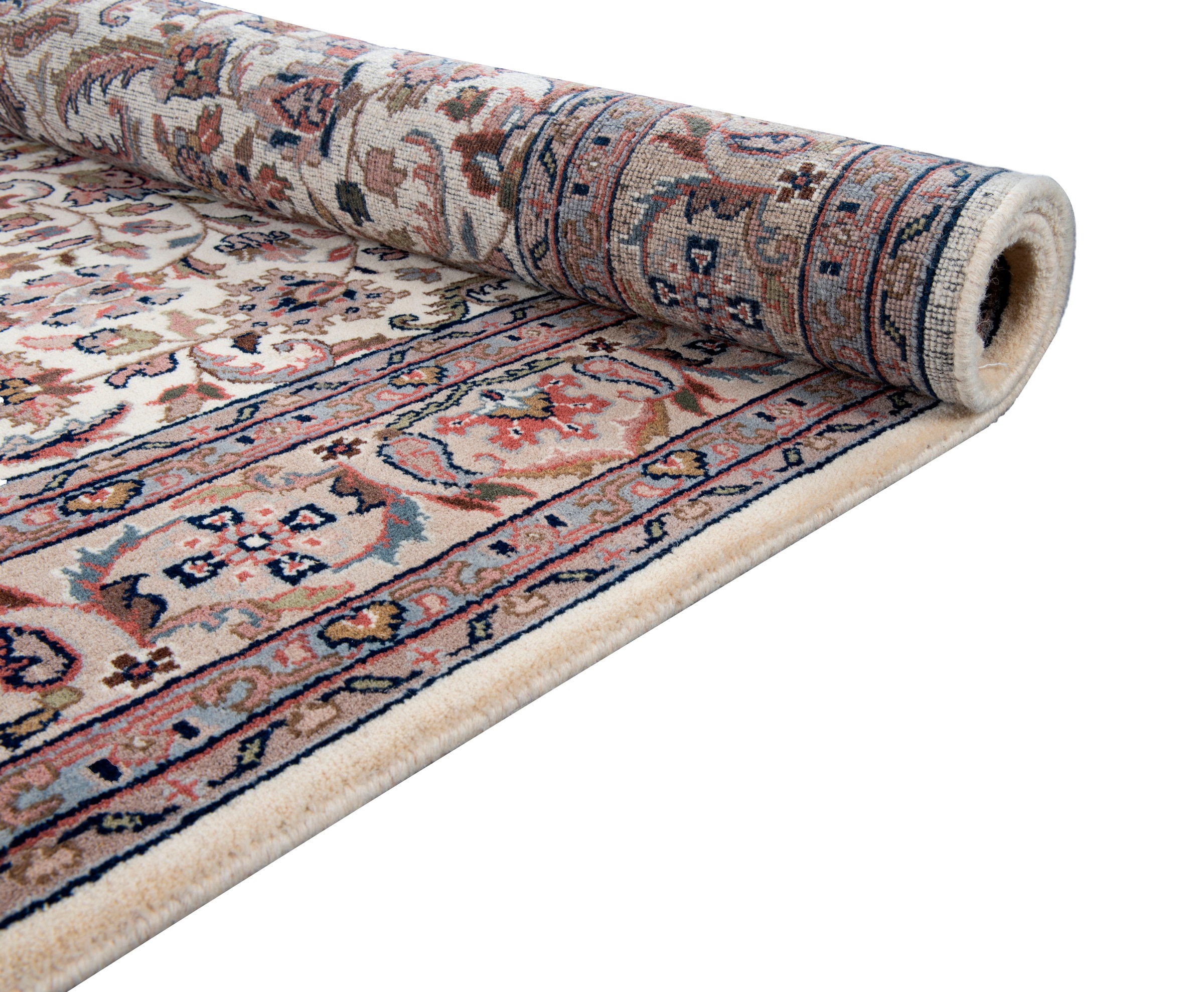 THEKO Orientteppich »Benares Isfahan«, rechteckig, 12 mm Höhe, reine Wolle, handgeknüpft, mit Fransen