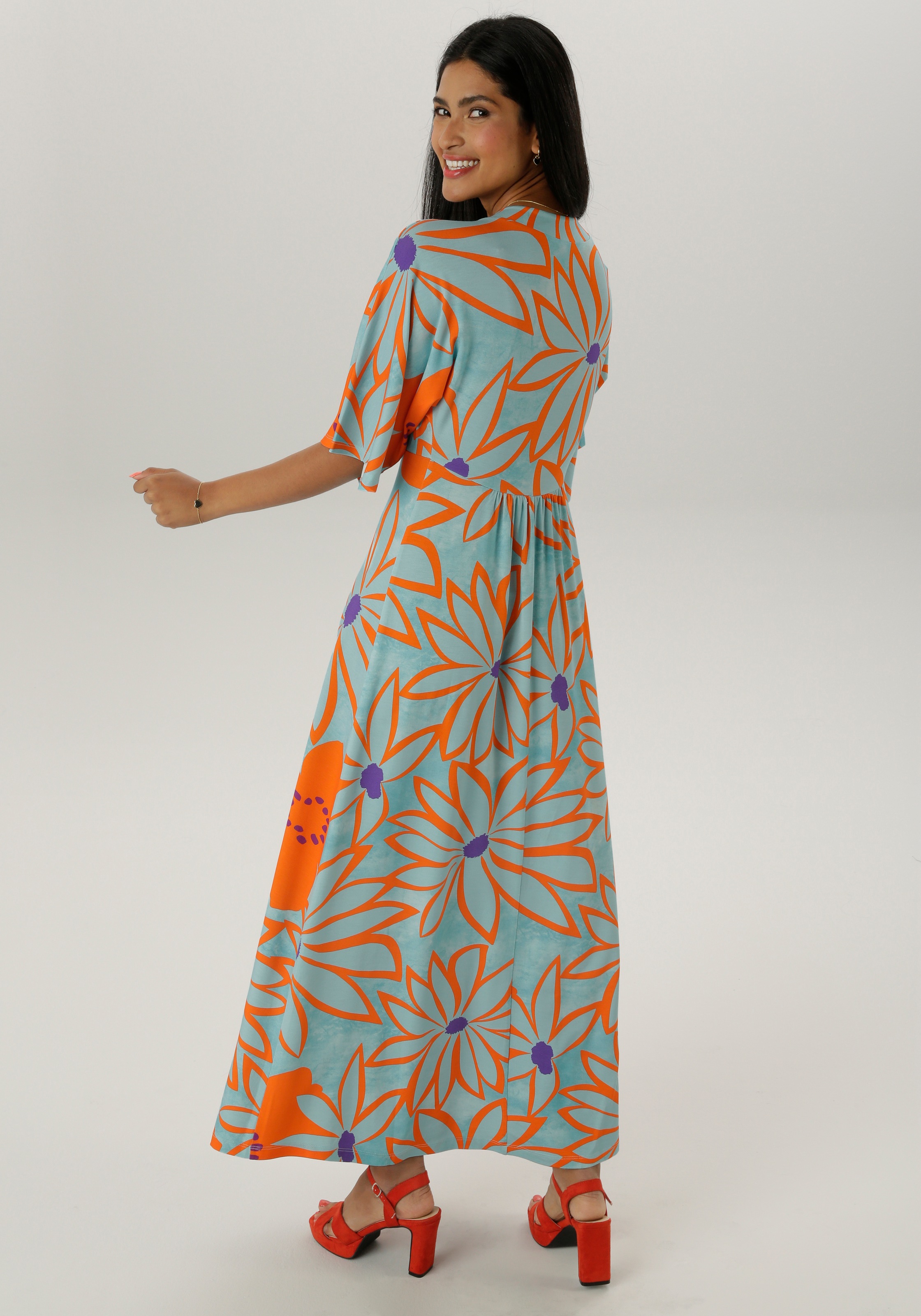 Thumbnail - Aniston SELECTED Maxikleid mit weiten, 3/4-langen Ärmeln