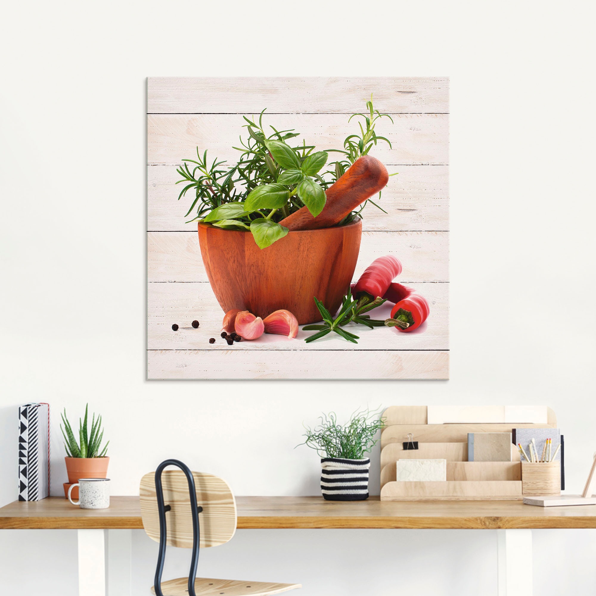 Artland Glasbild "Frische Kräuter und Gewürze" Arrangements 1 Stk. tlg. in günstig online kaufen