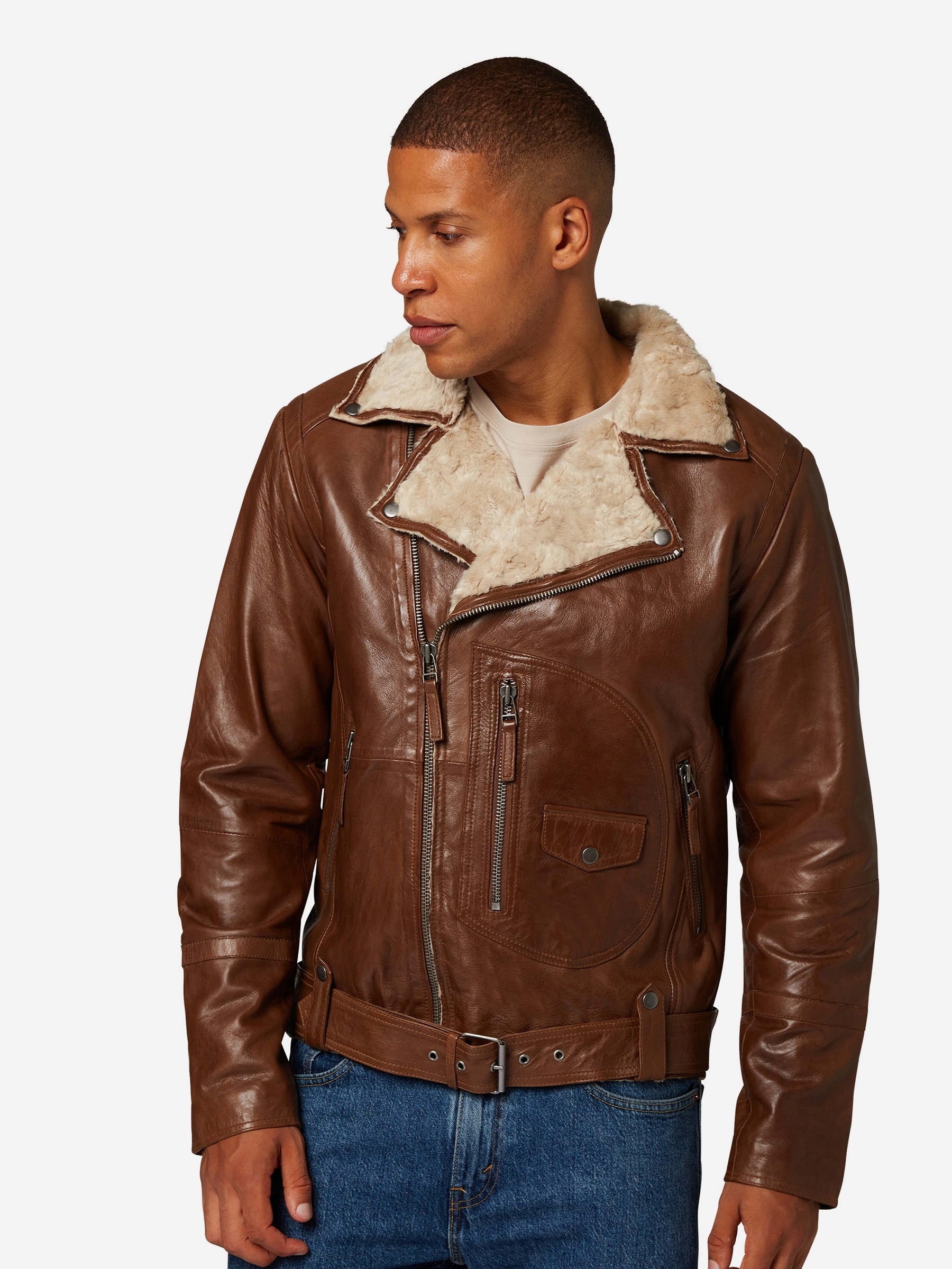 RICANO Bikerjacke »Lederjacke Harlem« Handgefertigt aus echtem Leder