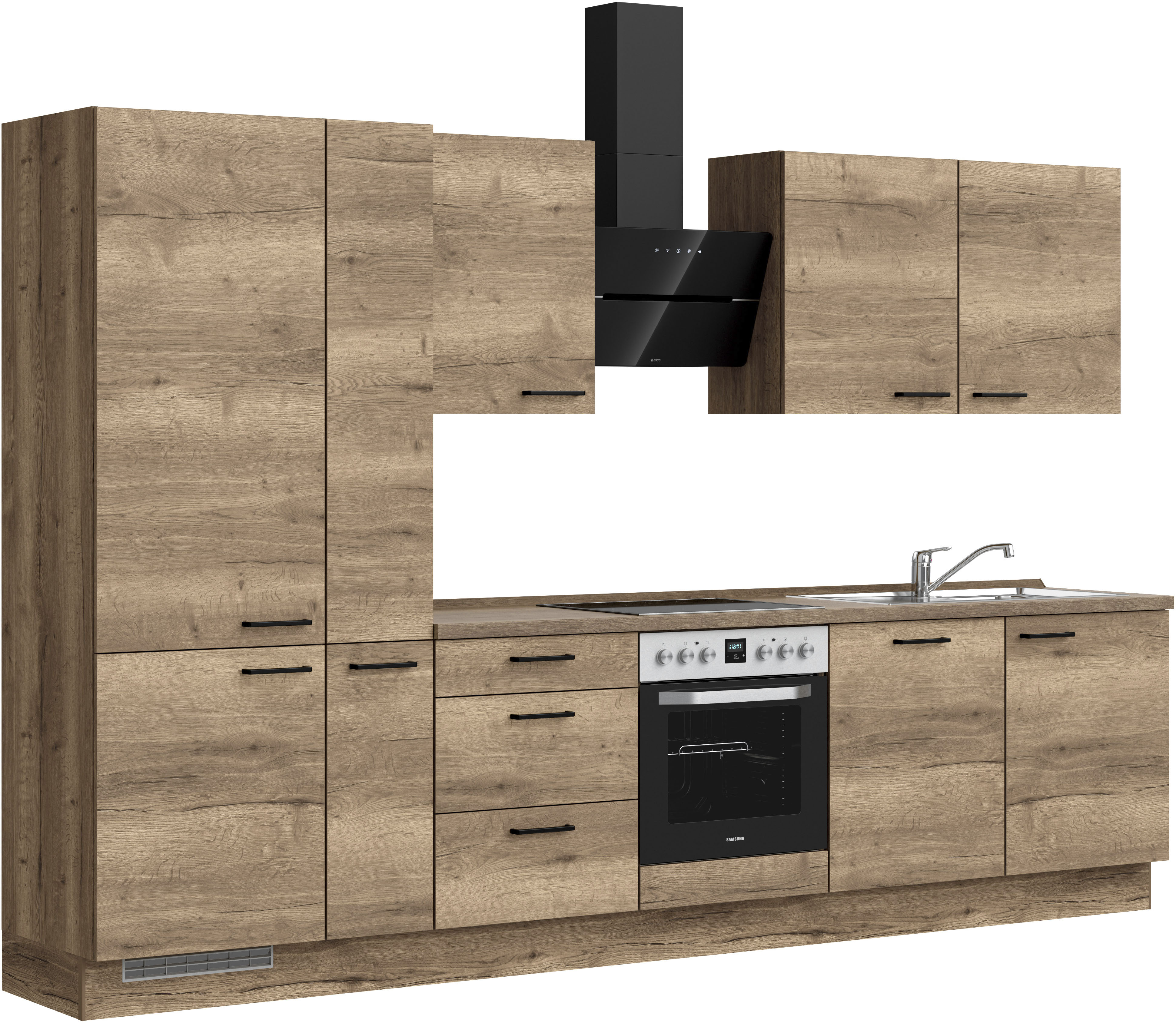 Thumbnail - nobilia Küchenzeile ""Structura II"", vormontiert, Ausrichtung wählbar, Breite 330 cm, wahlw. mit E-Geräten