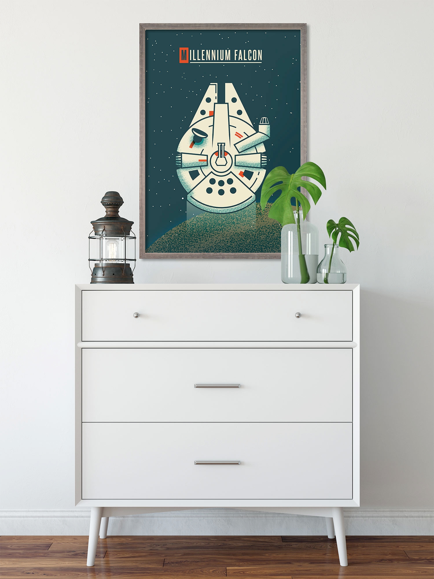 Komar Wandbild »Star Wars Geeky Millennium Falcon«, Disney, (Set, 1 St.), 30 x 40 cm (Breite x Höhe) - Kinderzimmer, Dekoration
