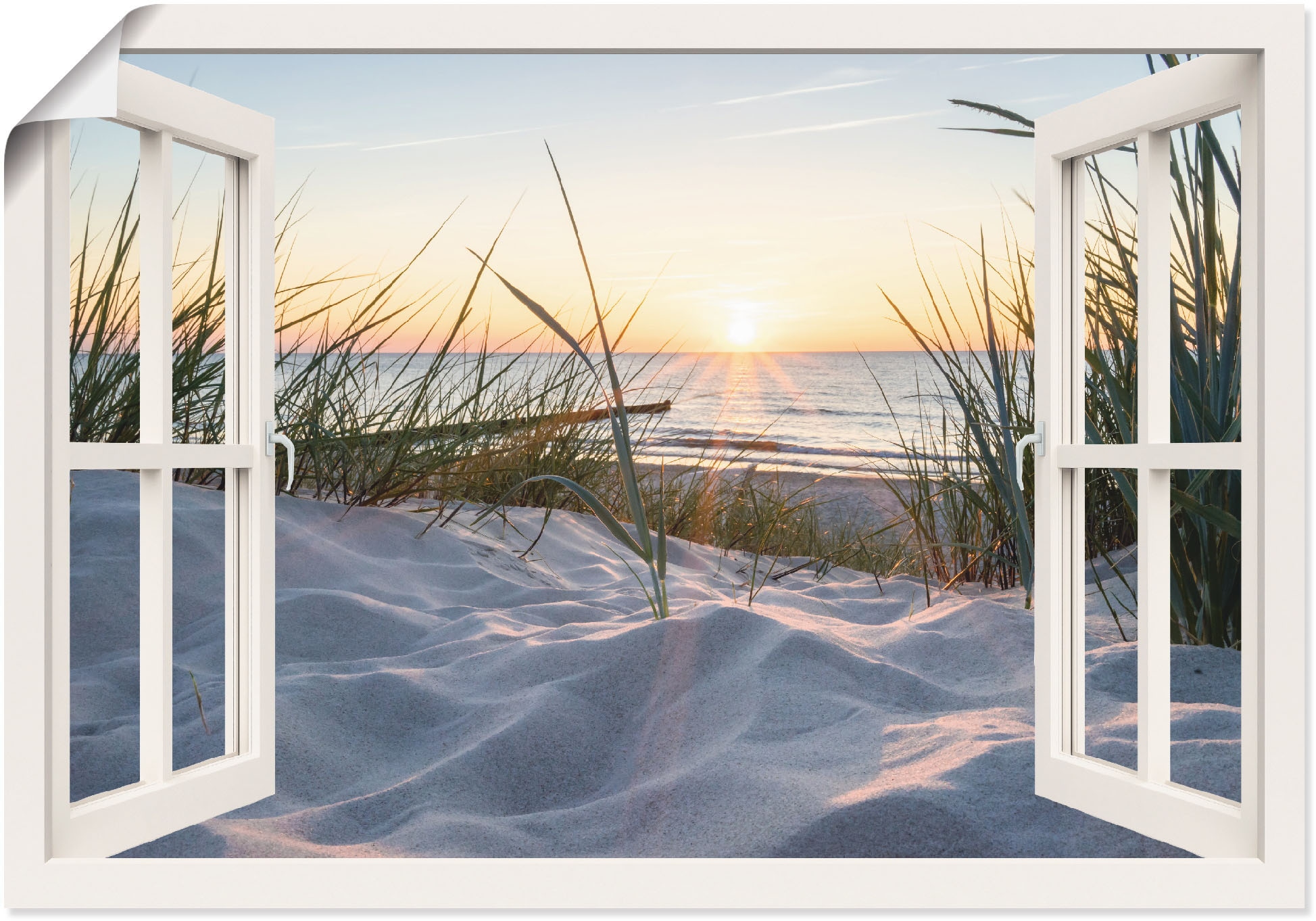 Artland Wandbild "Ostseestrand durchs Fenster", Meer Bilder, (1 St.), als A günstig online kaufen