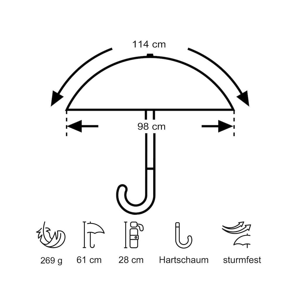 EuroSCHIRM® Taschenregenschirm »light trek«, mit integriertem Kompass