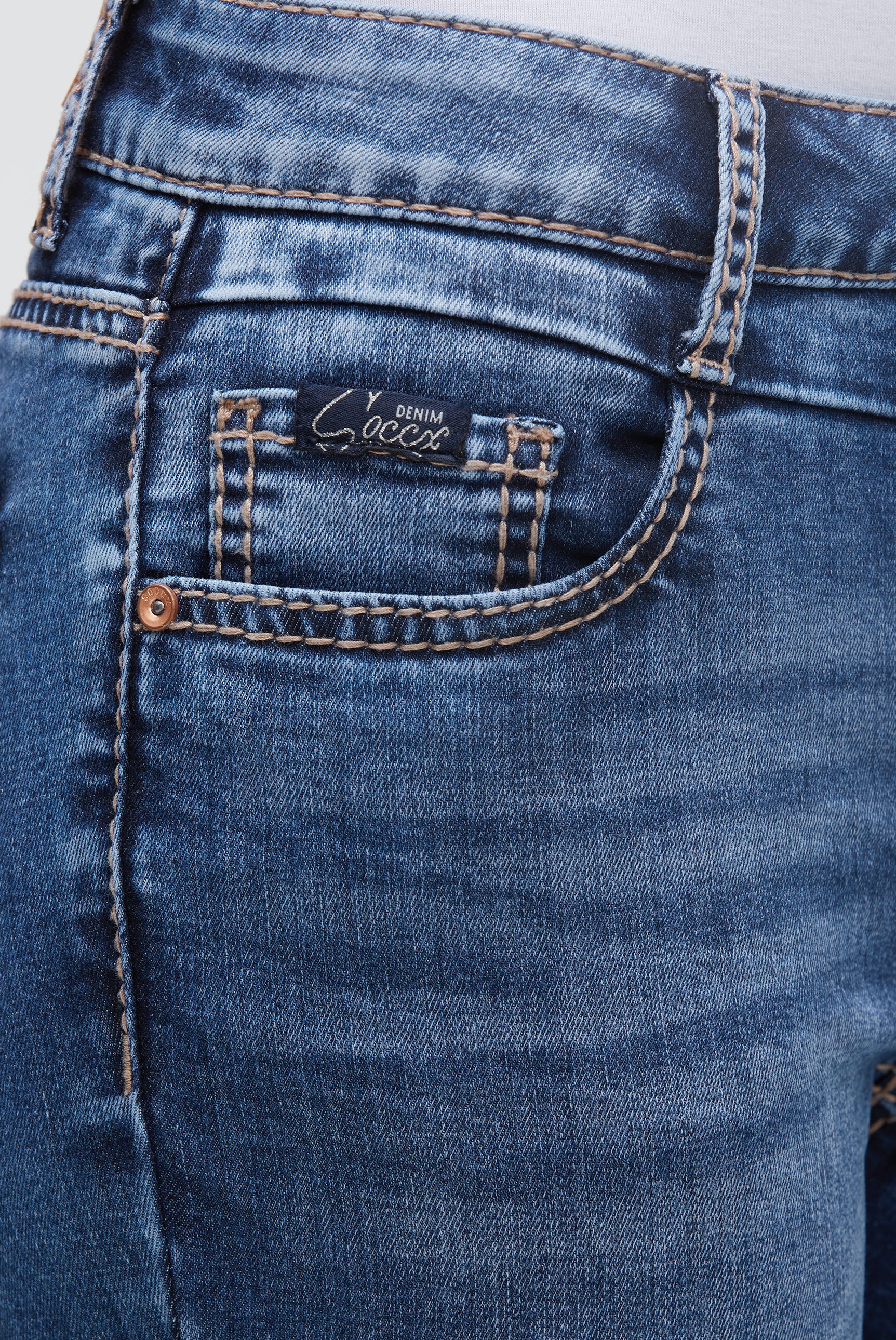 SOCCX Slim-fit-Jeans mit verkürztem Bein