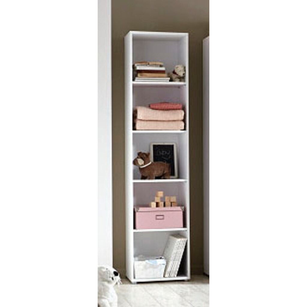 BMG Möbel Babyzimmer-Komplettset »Luis«, (Set, 7 St., Bett + Wickelkommode + 2-trg. Schrank + Standregal + Unterstellregal)