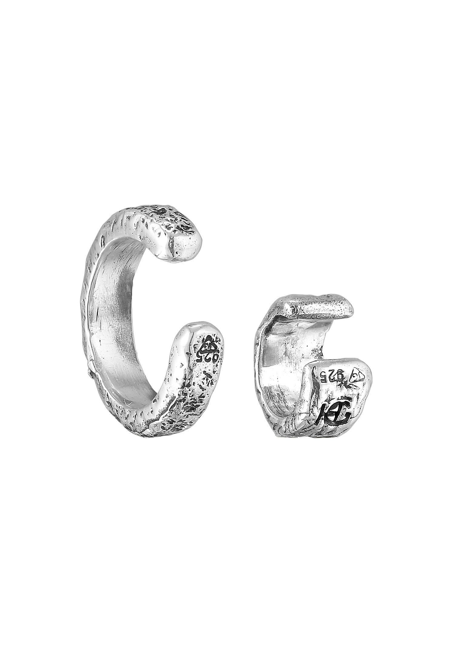 HAZE & GLORY Paar Ohrklemmen »Ohrringe Earcuff Strukturiert 2er Set 925 Silber«