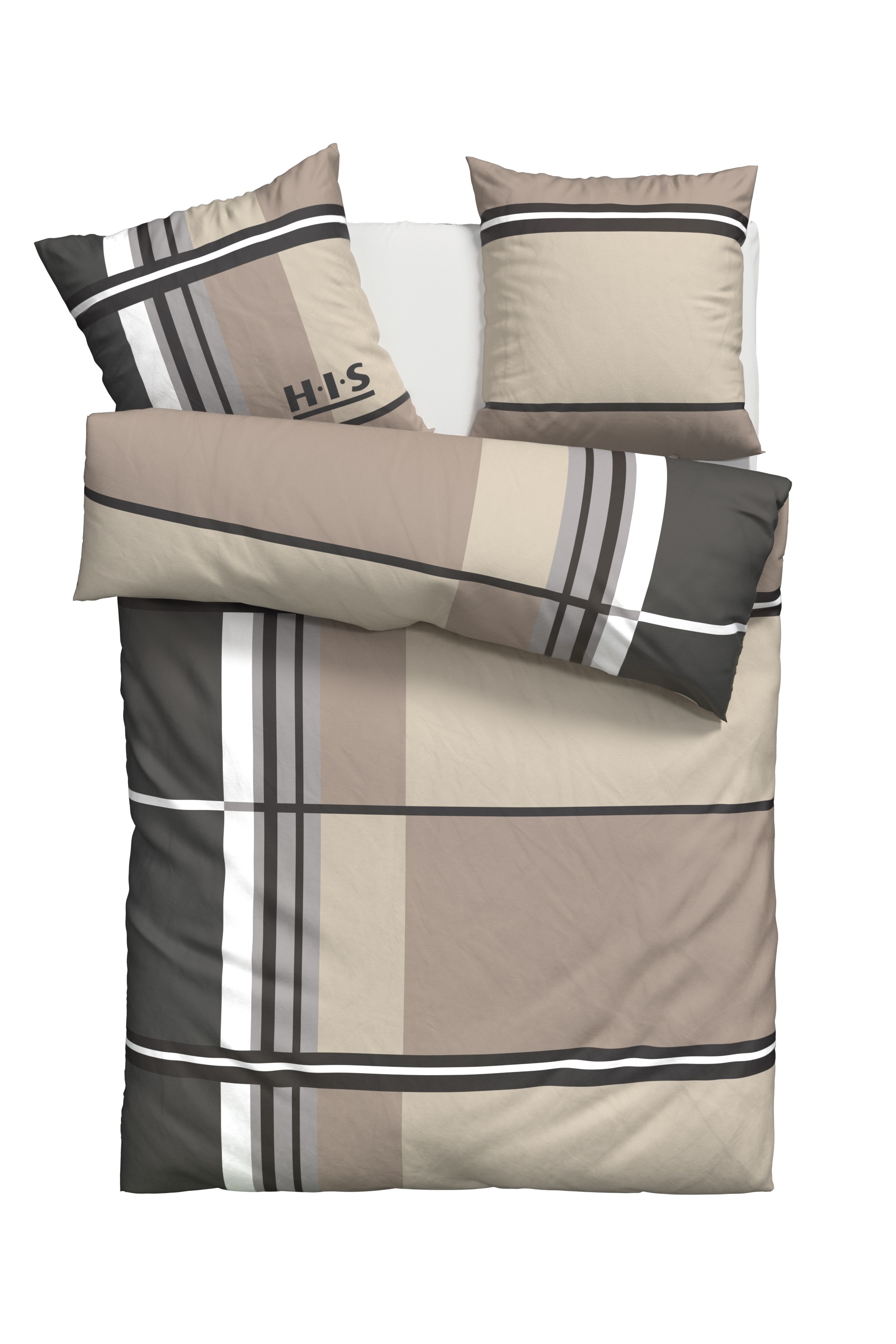 H.I.S Bettwäsche "Cassia" 2 Stk. tlg. in sportlichem Karo Design,Bettwäsche günstig online kaufen