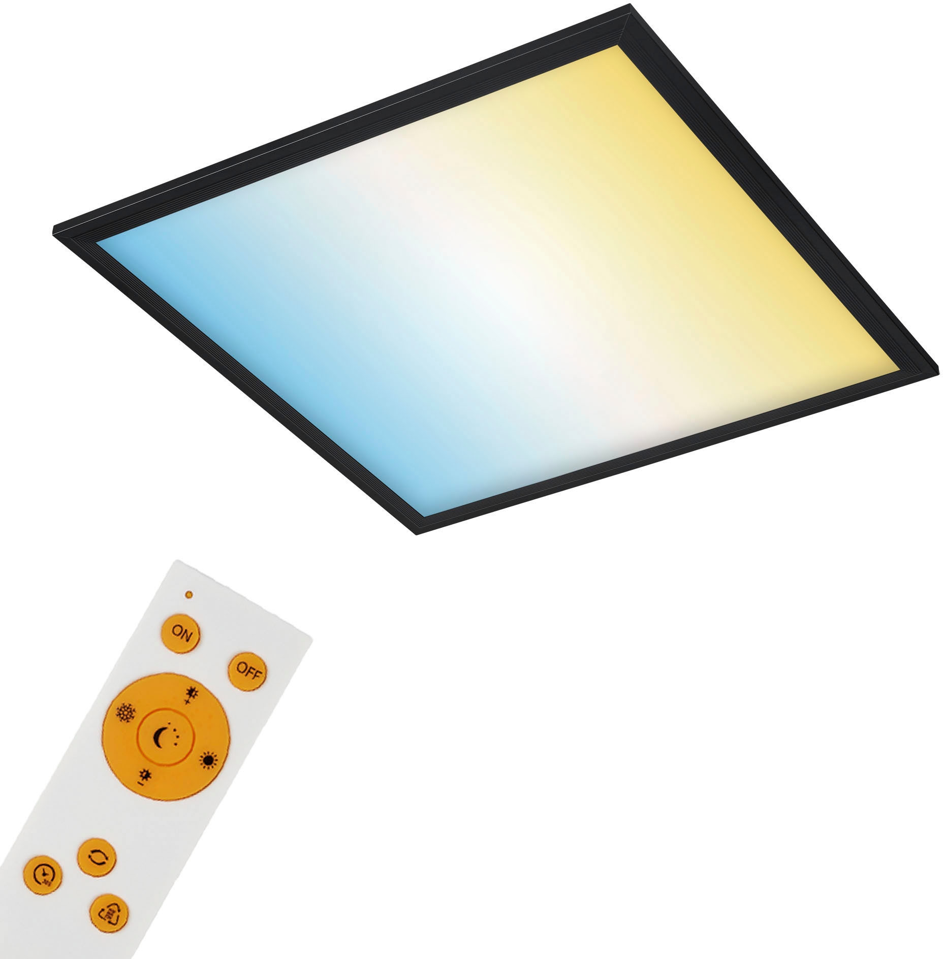 Briloner Leuchten LED Panel mit Fernbedienung, Gr. ca. 44,5 x 44,5 cm, stufenlos dimmbar, LED fest integriert