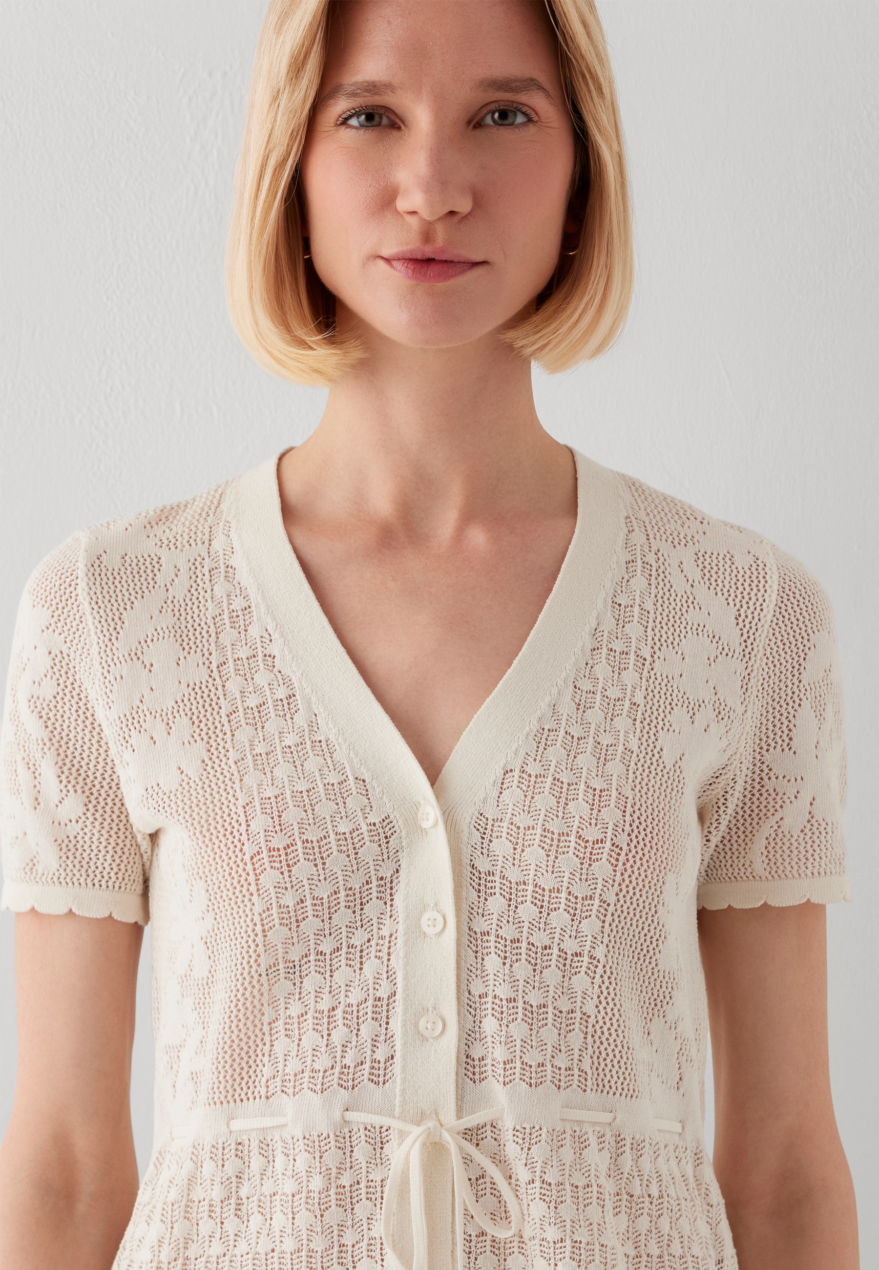 Mavi V-Ausschnitt-Pullover »SHORT SLEEVE CARDIGAN« Cardigan-Top