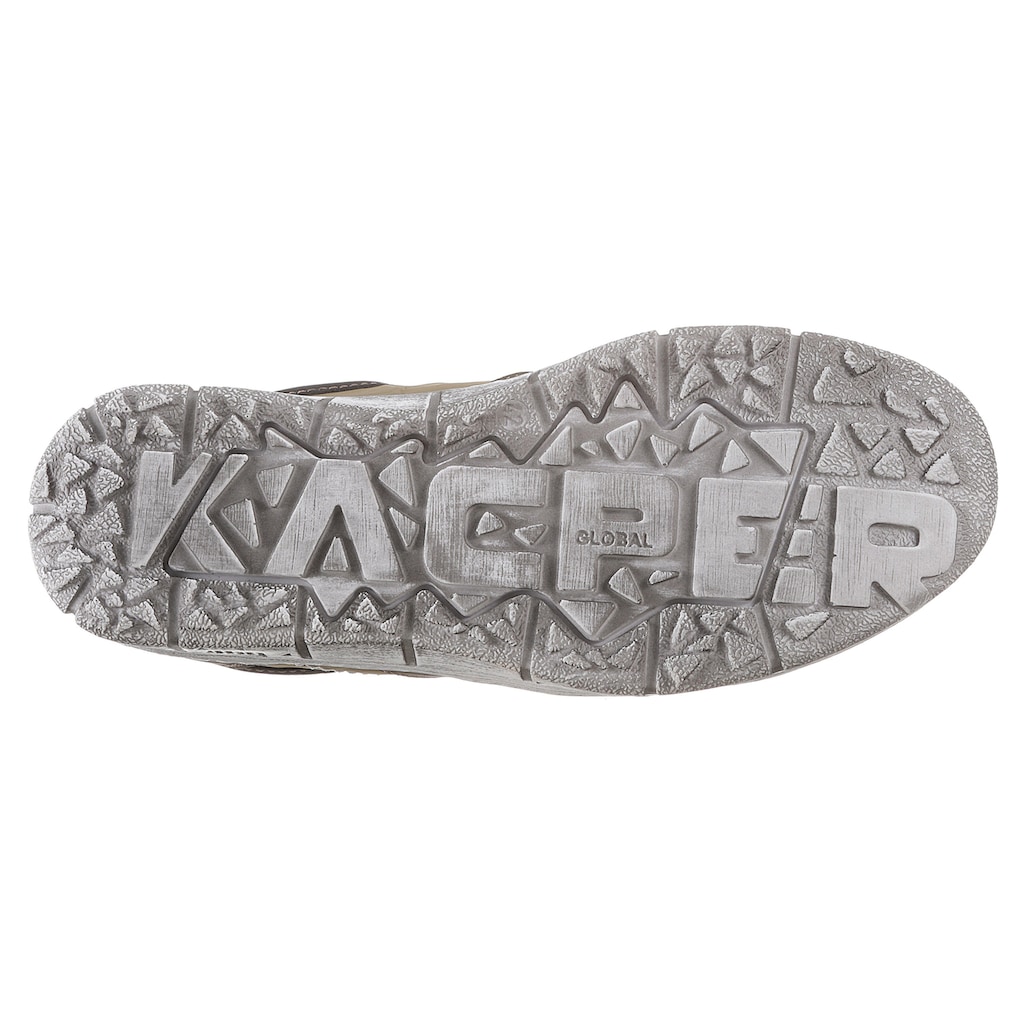 Marken Kacper KACPER Sneaker, mit Außenreißverschluss olivgrün-taupe-dunkelbraun