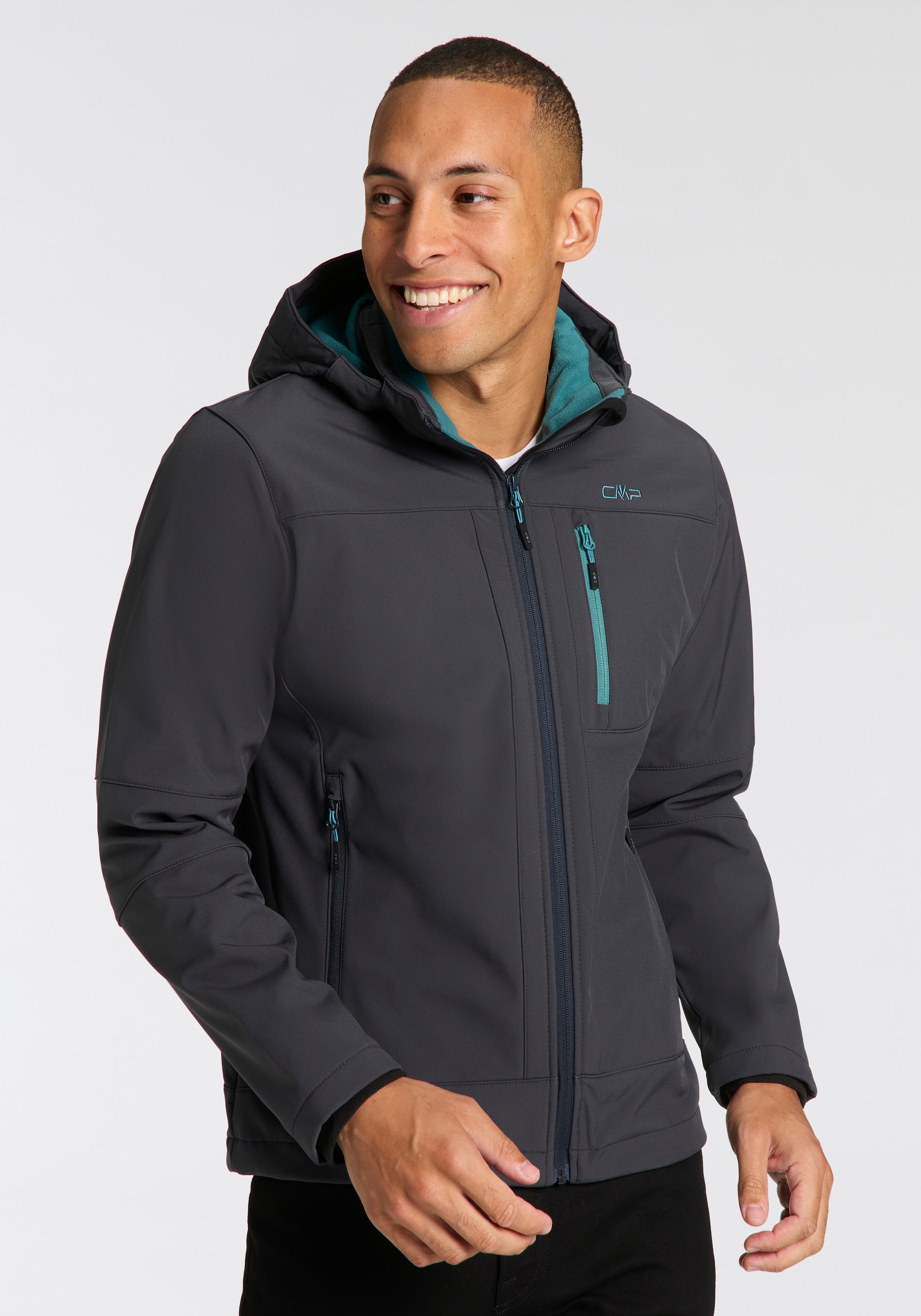 CMP Softshelljacke, (1 St.), mit Kapuze, Wasserabweisend & Winddicht & Atmungsaktiv