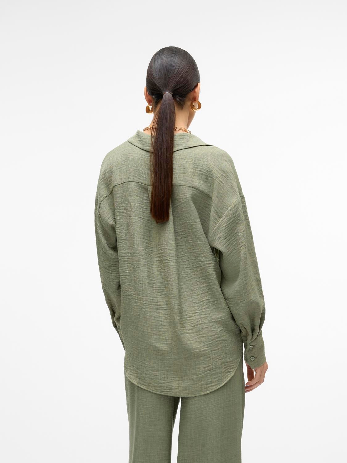 Thumbnail - Vero Moda Langarmbluse "VMMELANEY QUEENY LS SHIRT WVN NOOS" Kunstfaser, loose fit