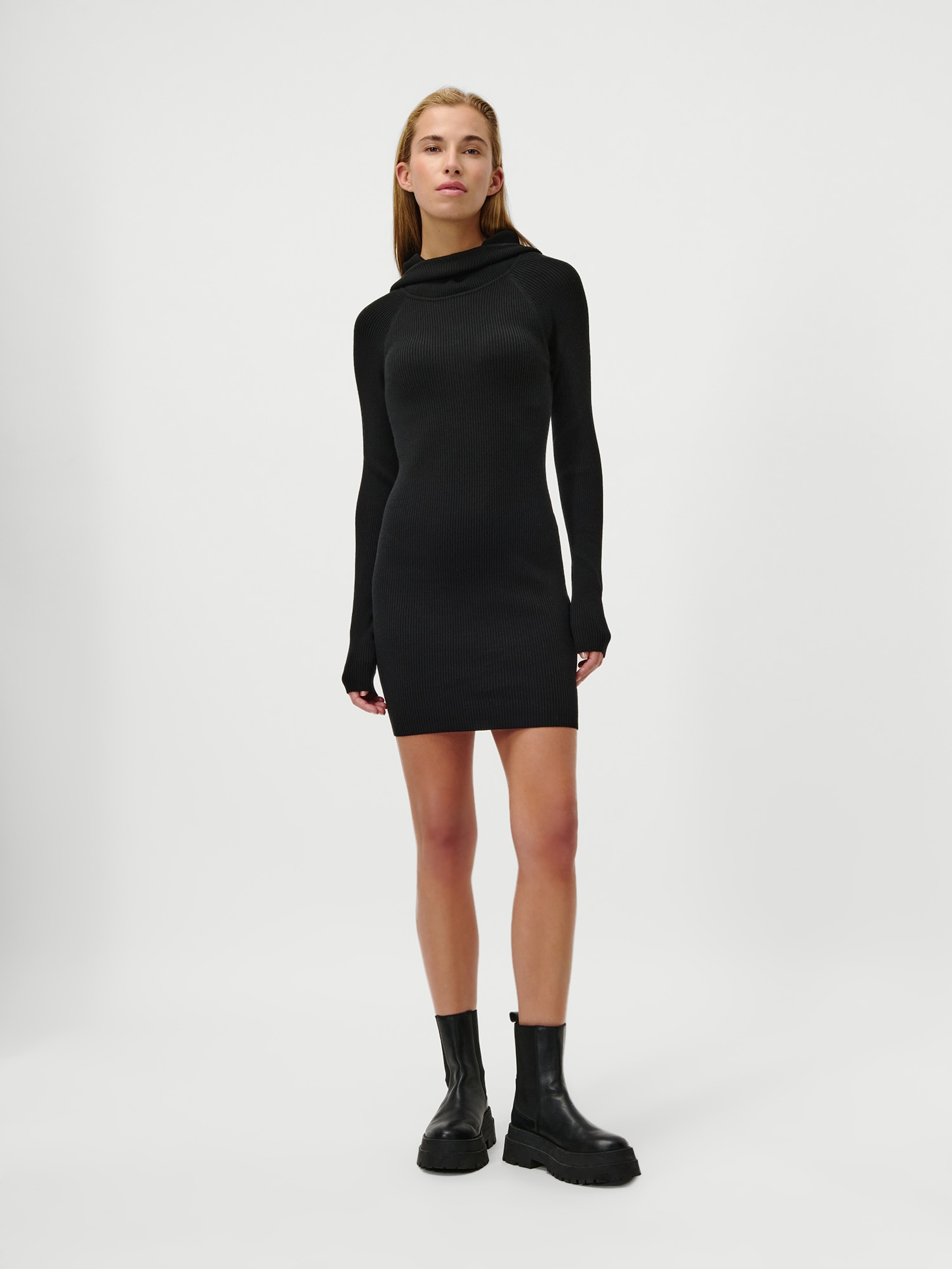 LeGer Strickkleid »Mathilde, LeGer by Lena Gercke« Ohne Taschen mit Kapuze, körpernahe Passform