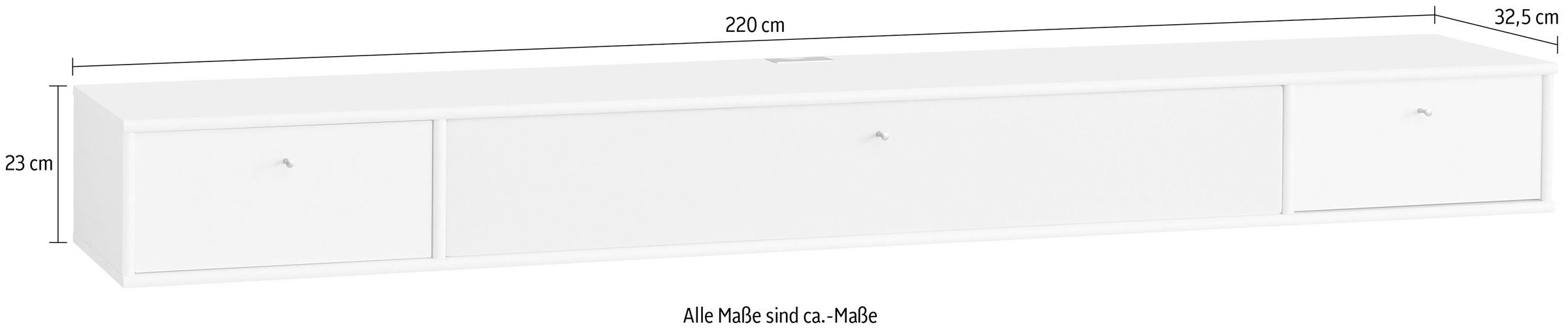 Hammel Furniture TV-Board »Mistral Fernsehschrank, Medienmöbel, Hängend«, mit Schaubladen und Klapptür mit Akustikstoff, Lowboard, B: 220 cm