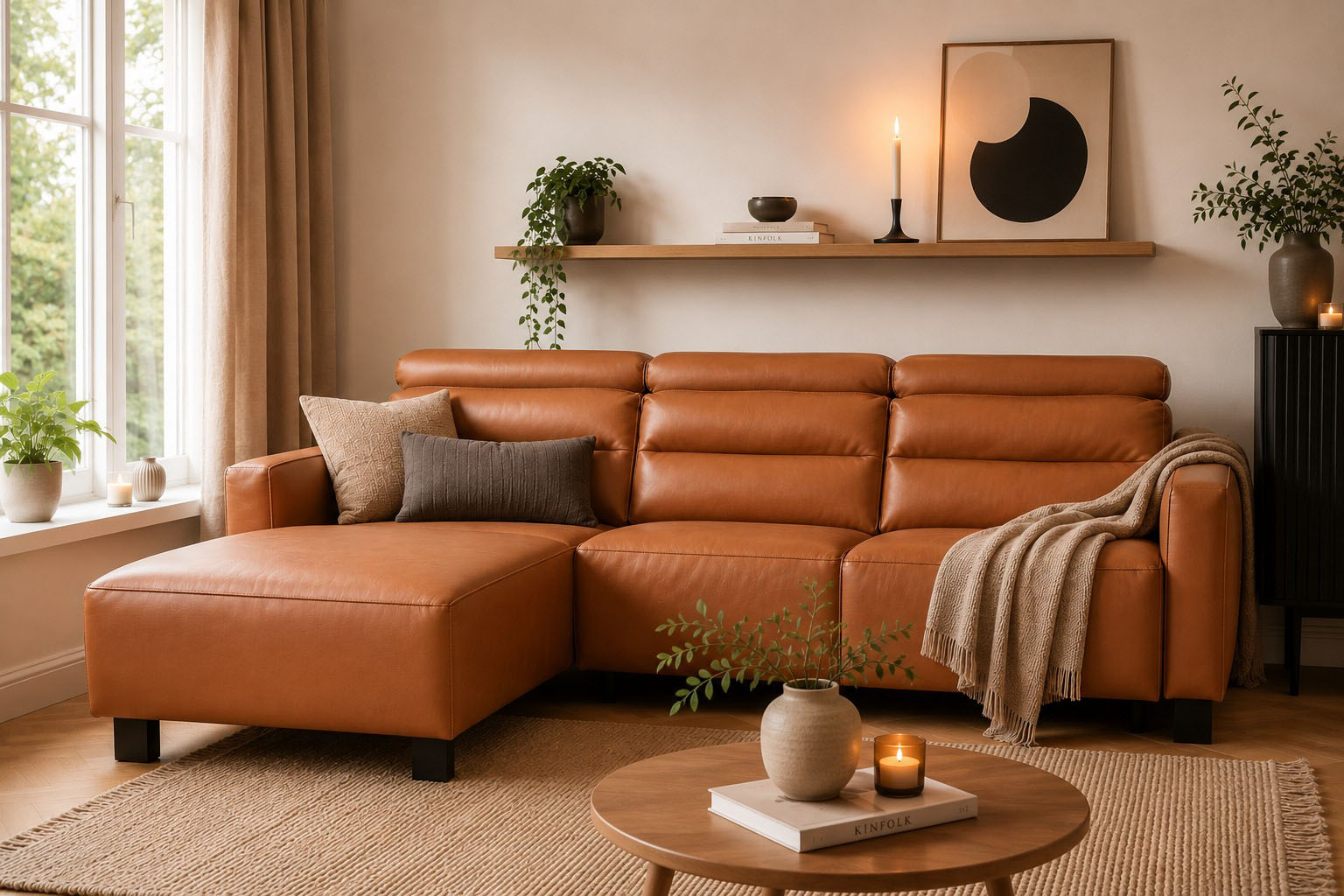 OTTO home Sofa "CARPARI Lederoptik,L-Form,224 cm, man./elektr. Relaxfunktion" (USB A/C), sowie Kopfteilverstellung