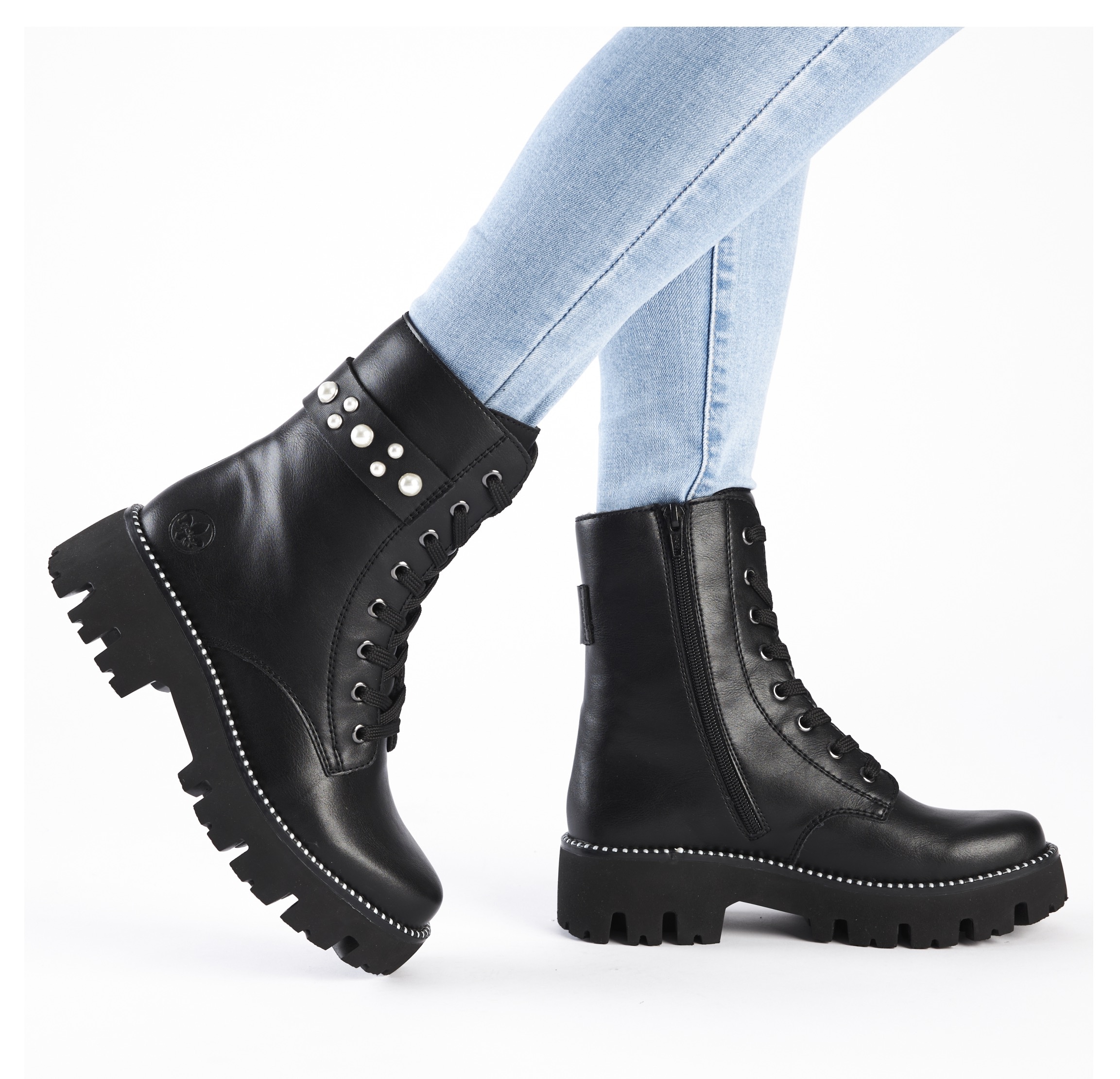 Rieker Schnürstiefelette, Schnürboots, Plateau, mit zusätzlichem Innenreißverschluss