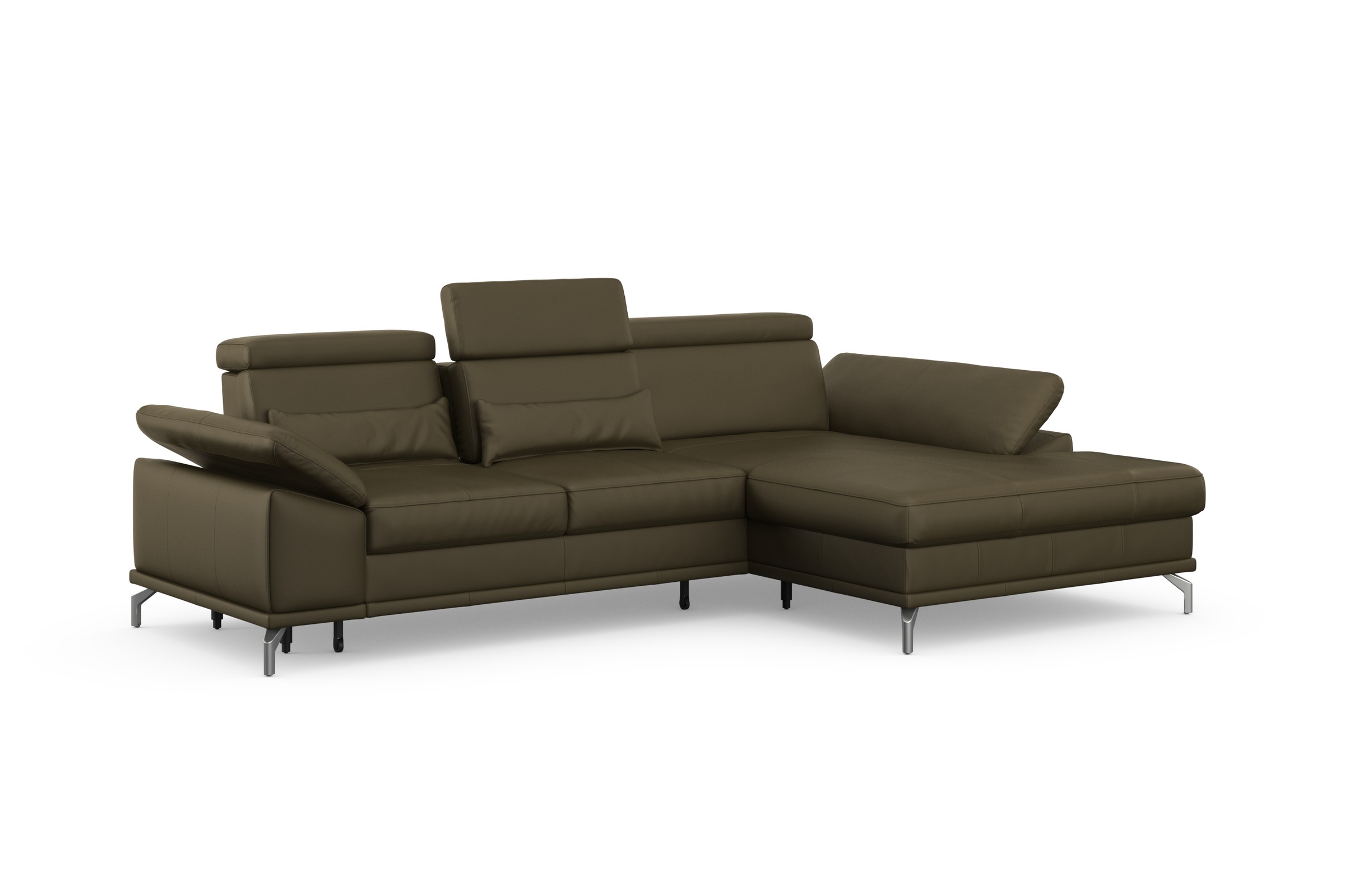 sit&more Ecksofa »Cabrio L-Form, mit Sitztiefenverstellung, Arm- und Kopfteilverstellung«, 2 Nierenkissen, Federkern, optional Bettfunktion und Stauraum