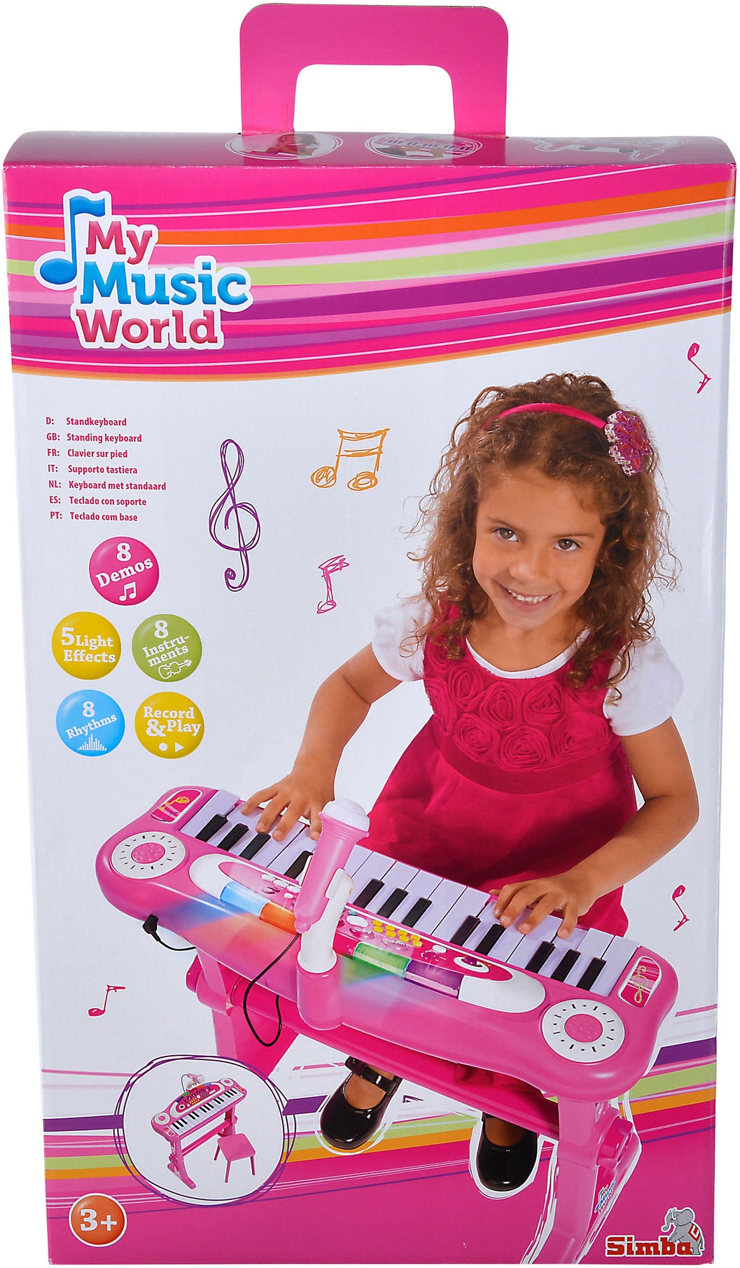 SIMBA Spielzeug-Musikinstrument »My Music World Keyboard, pink«, mit Hocker und Mikrofon