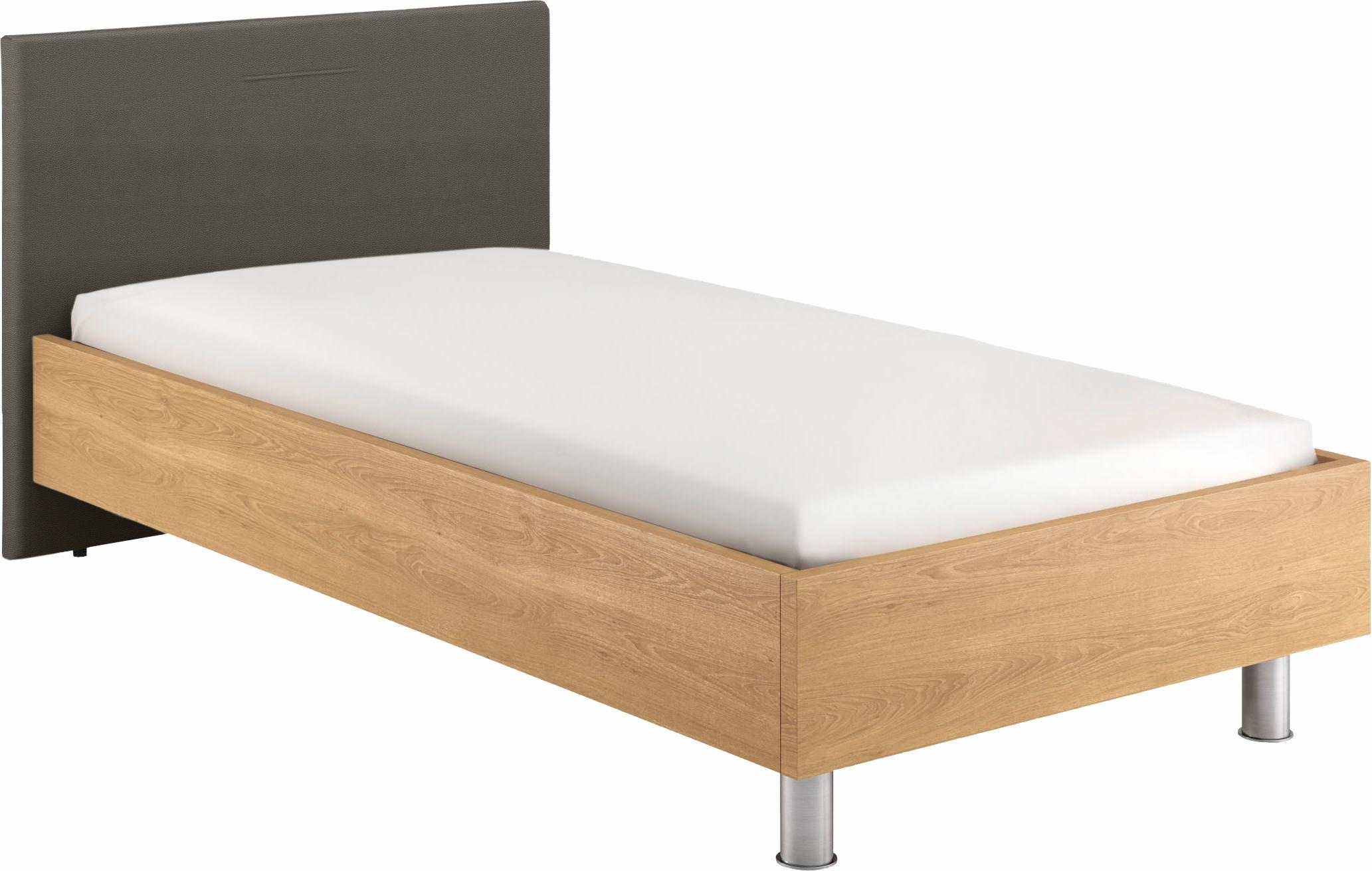 now! by hülsta Bett »now! time«, mit Polsterkopfteil in Kunstleder weiß oder grau kaufen