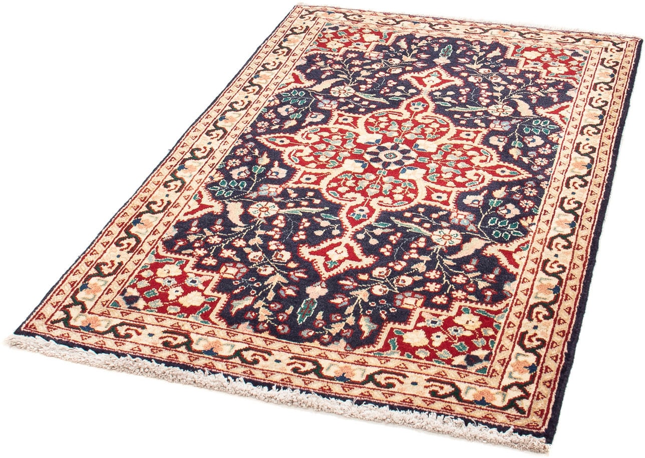 morgenland Orientteppich "Perser - Täbriz - 132 x 85 cm - dunkelblau", rechteckig, 10 mm Höhe, Wohnzimmer, Handgeknüpft,