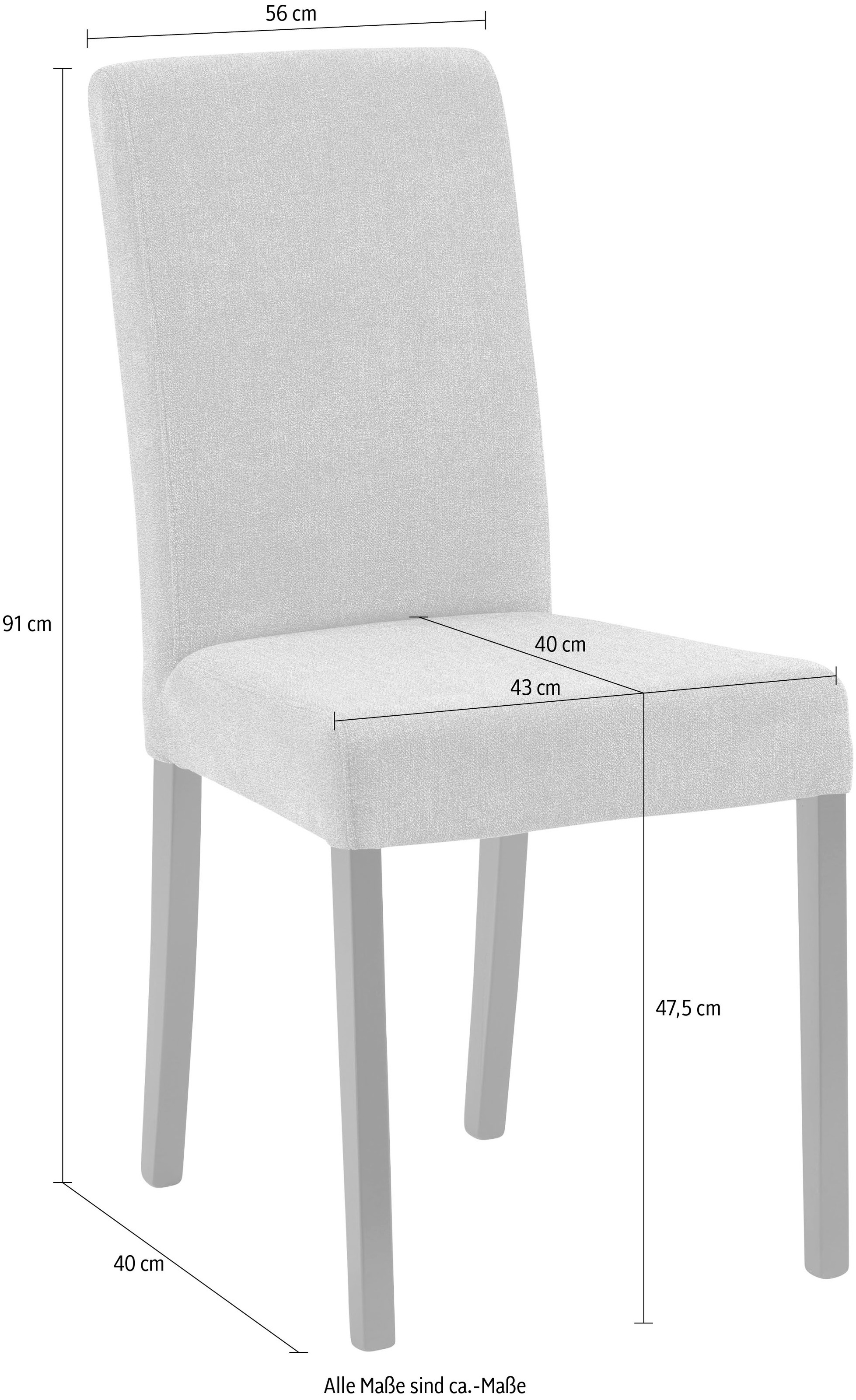 massivline&more 4-Fußstuhl "Martina 100" (Set) 2 Stk.Gestell aus Massivholz günstig online kaufen