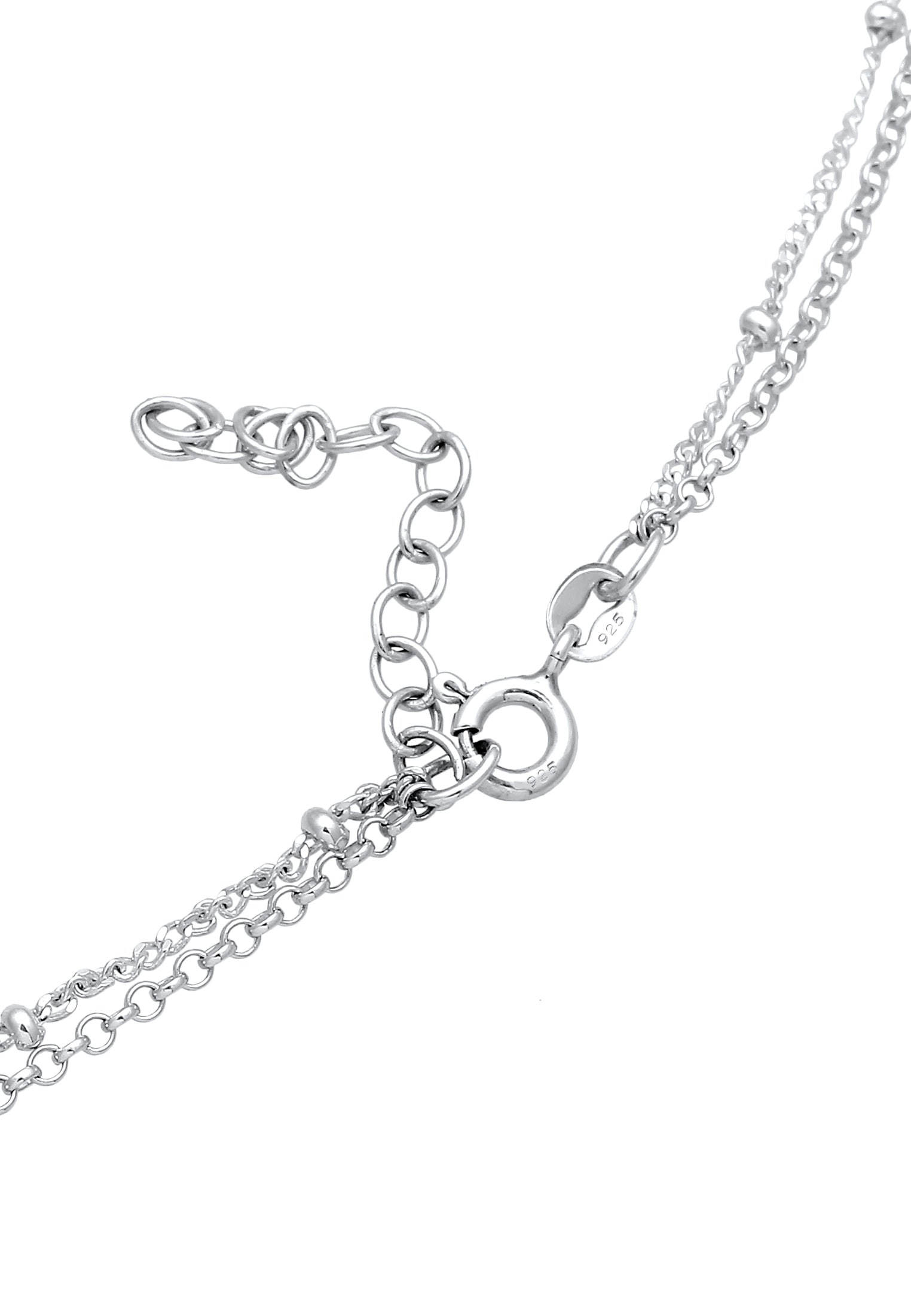 Elli Collier »Choker Layer Look Kugelkette Plättchen 925 Silber«