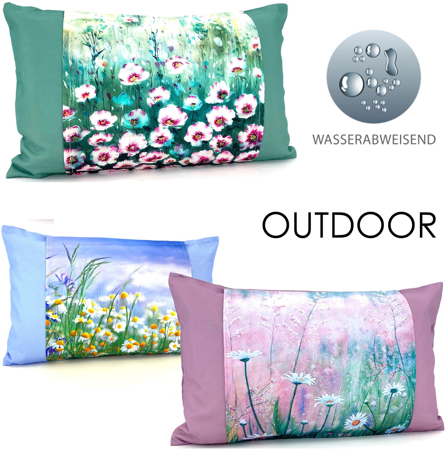 Weckbrodt Kissenhülle "Blumenwiese" Lotus-Effekt, Garten, Blumen, Kissen günstig online kaufen