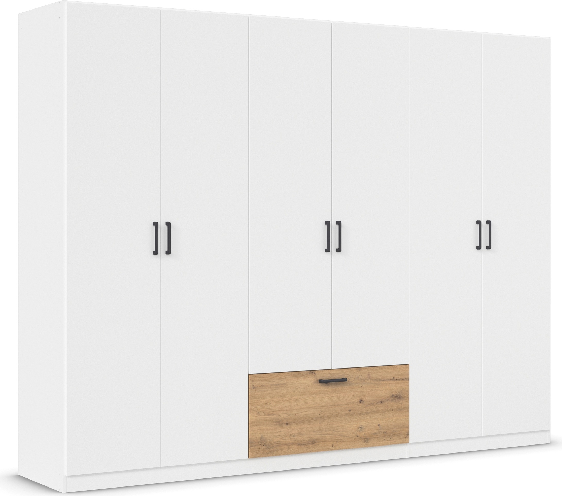 rauch Drehtürenschrank »Kleiderschrank Schrank Garderobe Wäscheschrank BARI«, mit Schubasten mittig, moderner Griff in Graumetallic MADE IN GERMANY