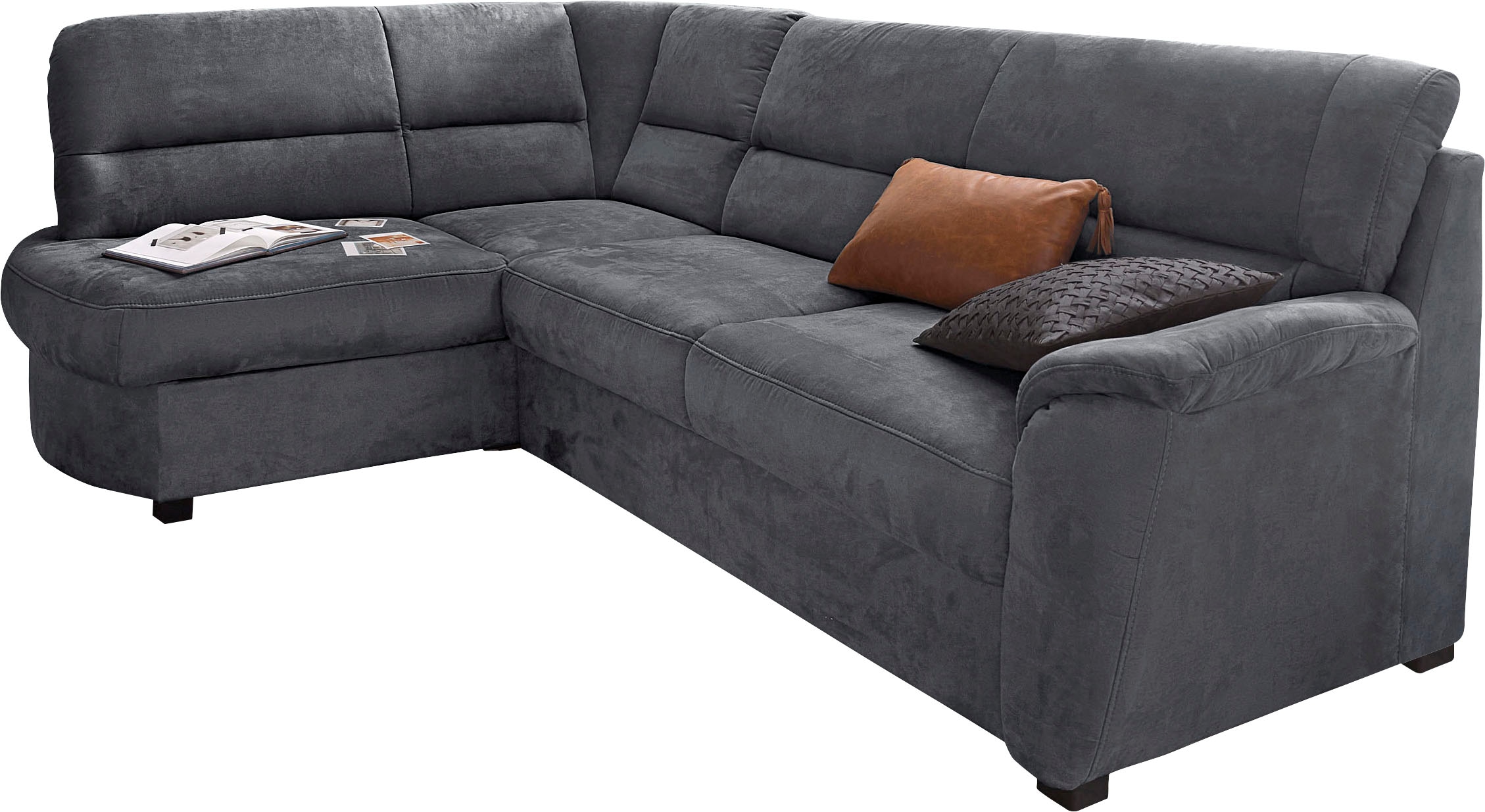 sit&more Ecksofa "Pandora, L-Form, B: 251 cm, Bettfunktion & Bettkasten wählbar" Frei im Raum stellbar, Federkernpolsterung, komfortable Sitzhöhe 45 cm