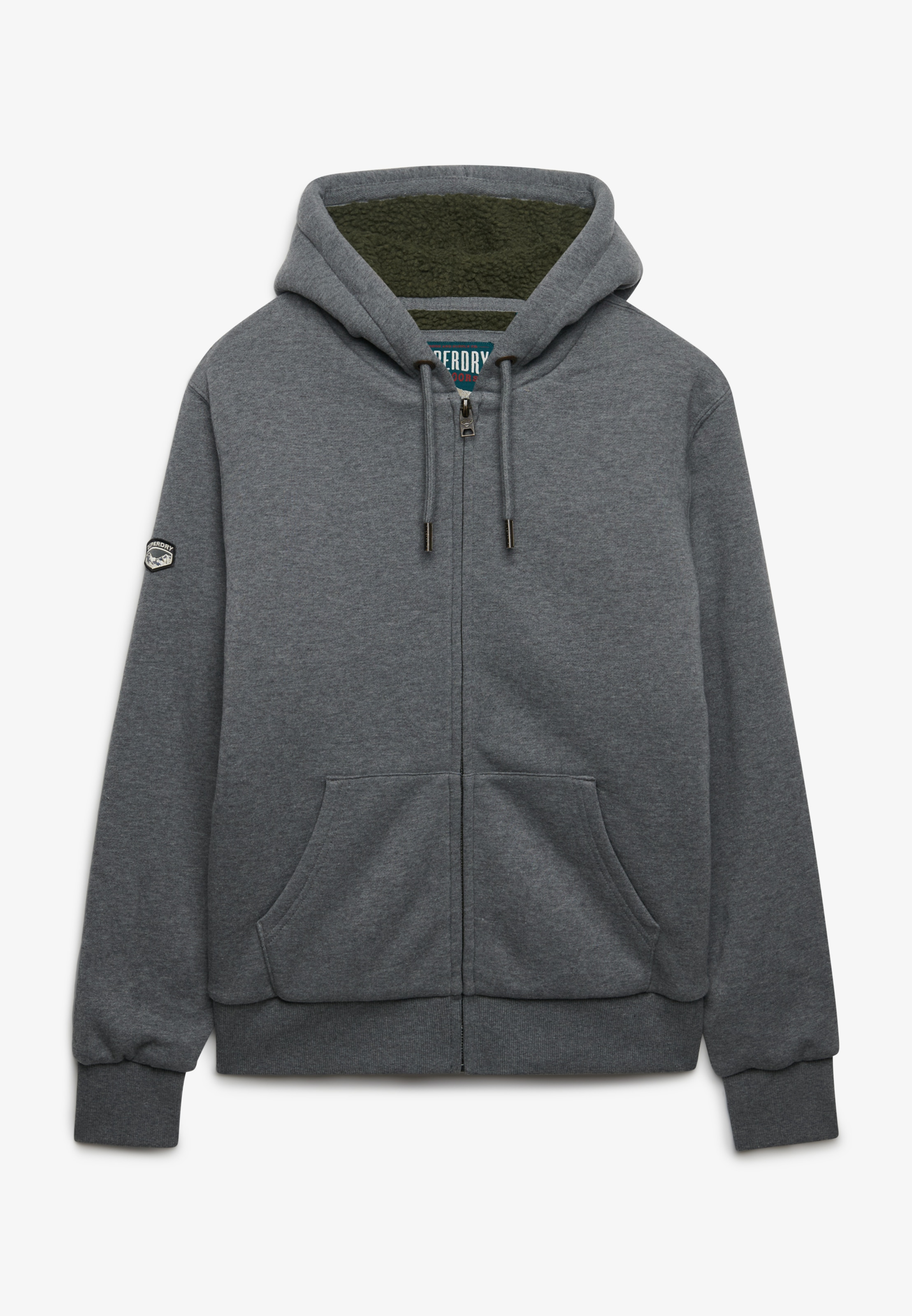 Superdry Kapuzensweatjacke »BORG LINED ZIPHOOD« Baumwollmischung, slim fit