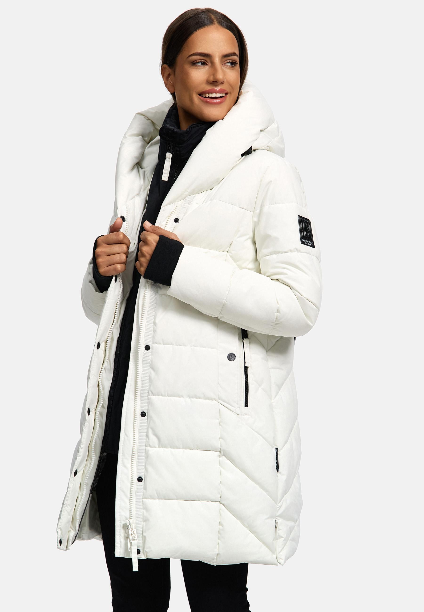 Navahoo Steppmantel »Knutschilein«, Stylischer Damenmantel mit abnehmbarem Fleece-Kragen