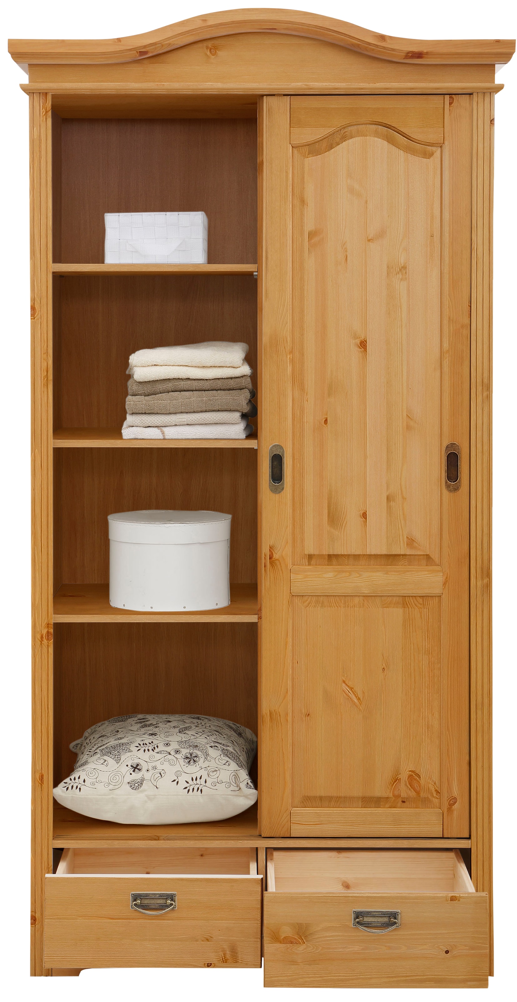 Home affaire Schiebetürenschrank »Konrad«, (B/H/T ca. 111/207/64 cm), Breite 111 cm, aus massiver, FSC®-zertifizierter Kiefer