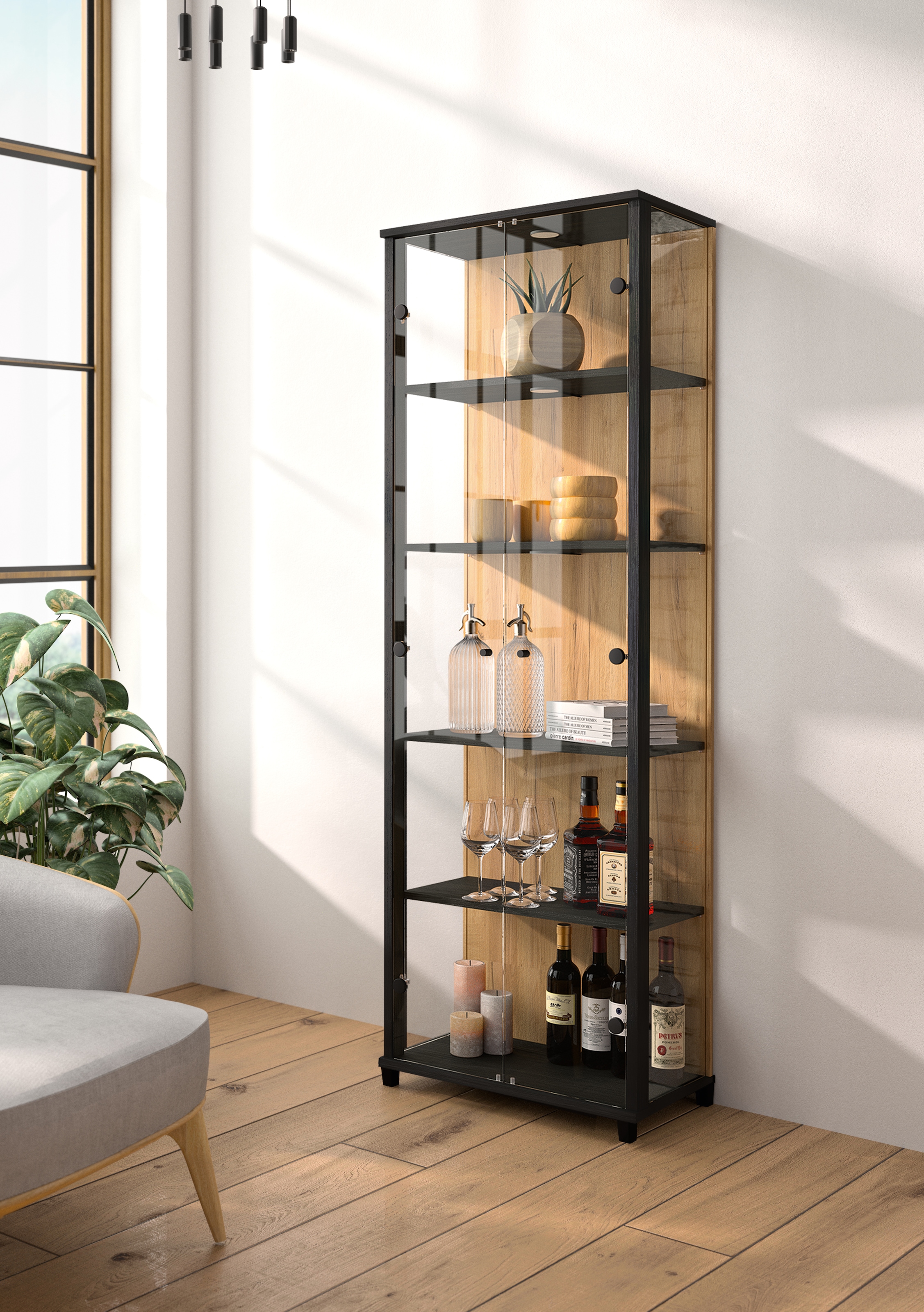 fif möbel Vitrine »OPTIMA«, Standvitrine, Vitrinenschrank, Glasvitrine, Sammlervitrine