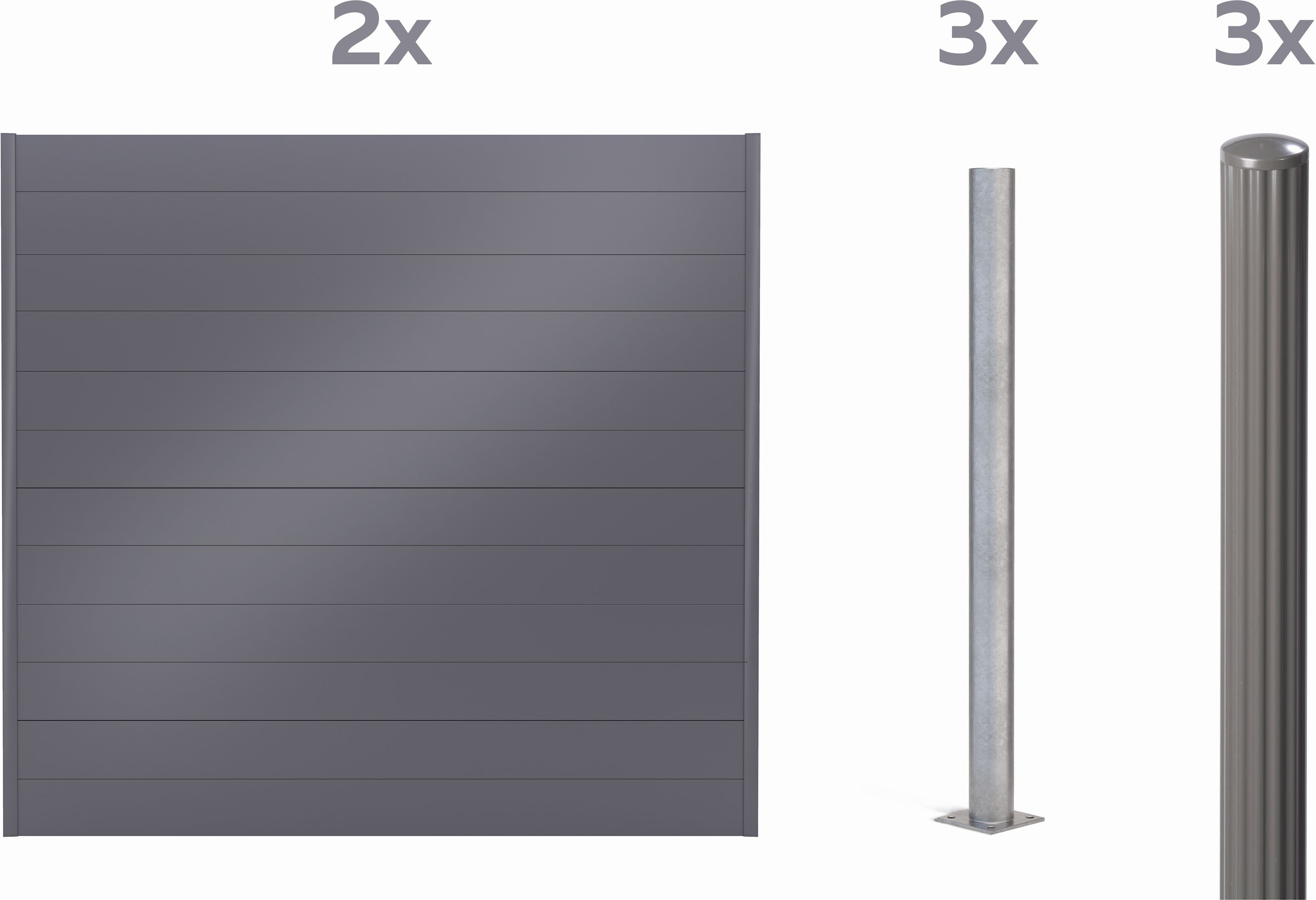 Alberts Dichtzaun "Palitio, Profilhöhe 150 mm" Aluminium, verschiedene Dekore und Längen