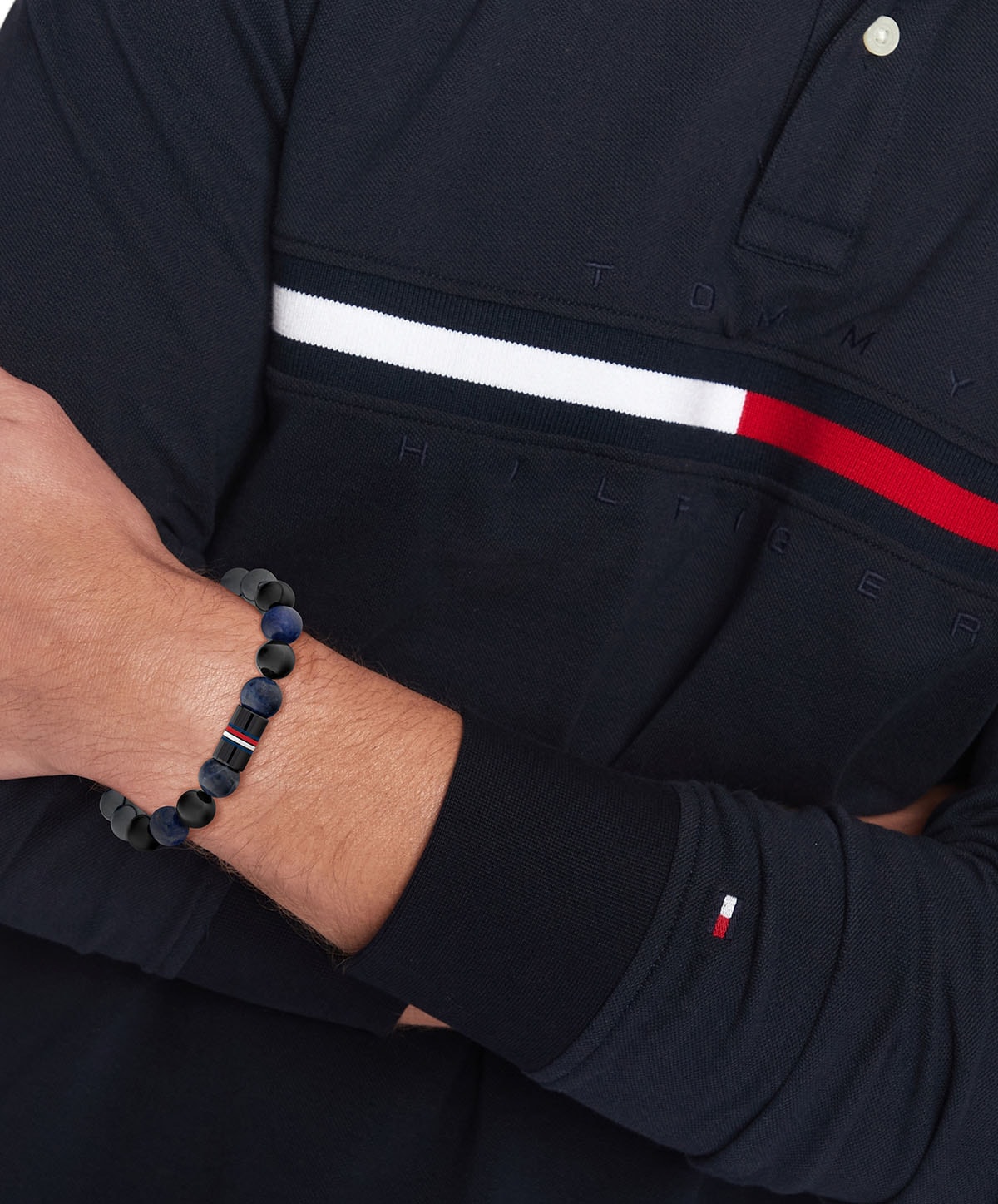 Tommy Hilfiger Armband »JAMESON, 2790630«, mit Sodalith, Hämatit, Onyx, Emaille