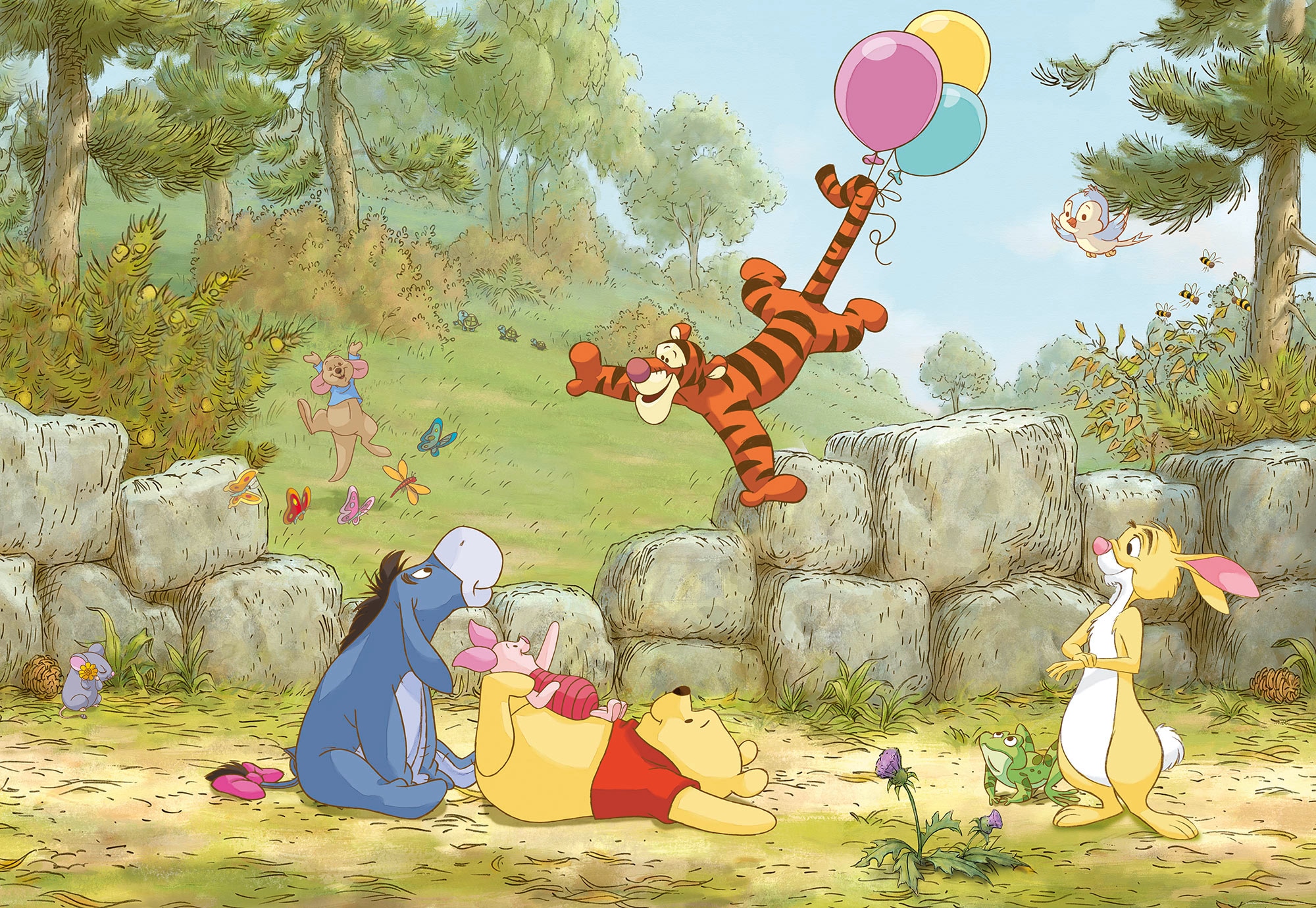 Komar Fototapetas »Winnie Pooh Ballooning« 3...