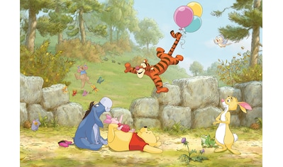Fototapete »Winnie Pooh Ballooning«, 368x254 cm (Breite x Höhe)