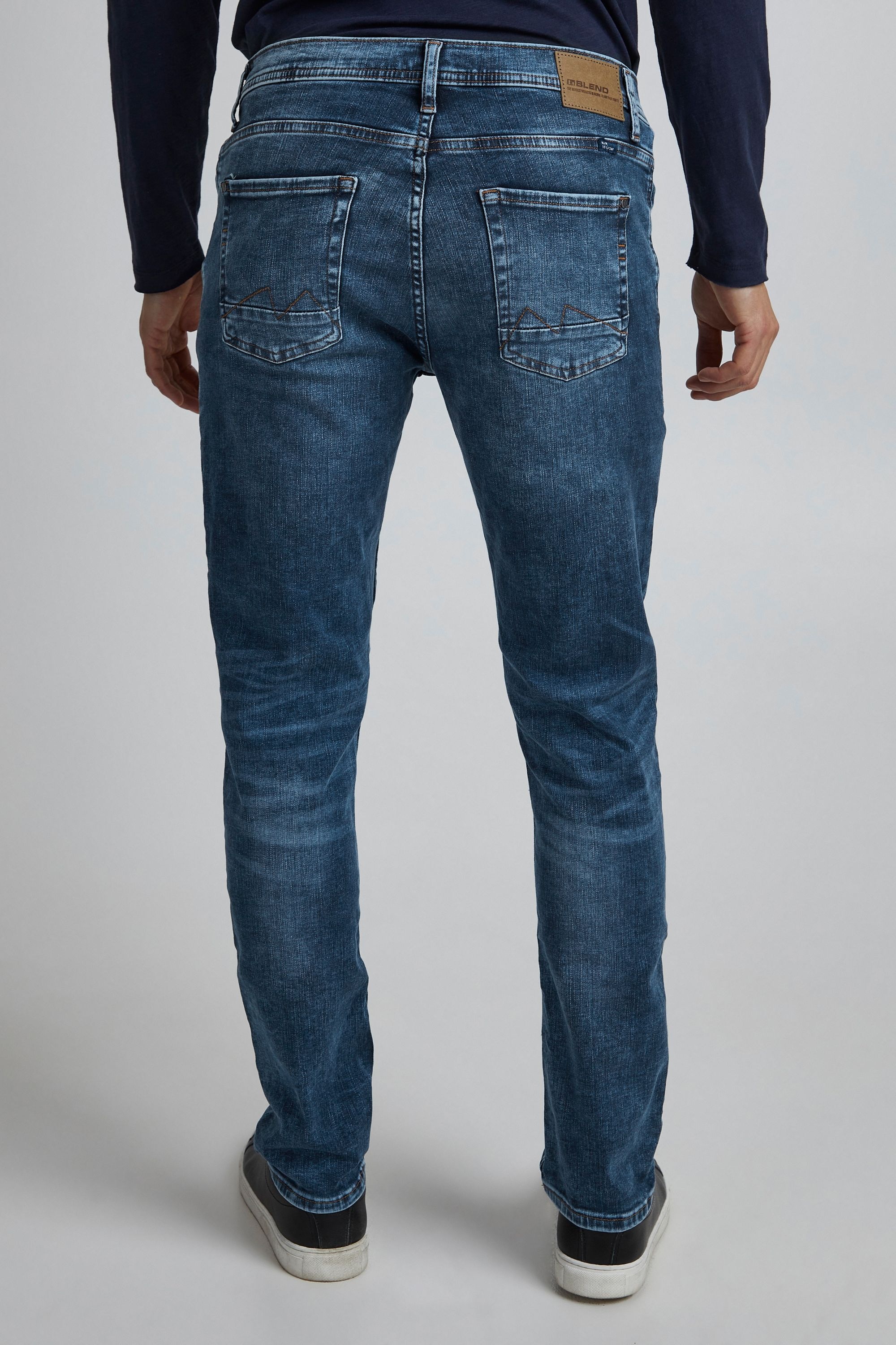 Slim-fit-Jeans BLEND "Slim Fit Jeans BHJet", Herren, Gr. 28, Länge 32, blau (denim middle blau), Obermaterial: 93% Baumwolle CO. 6% Polyester PES. 1% Elasthan EL., Jeans Slim-fit-Jeans 6