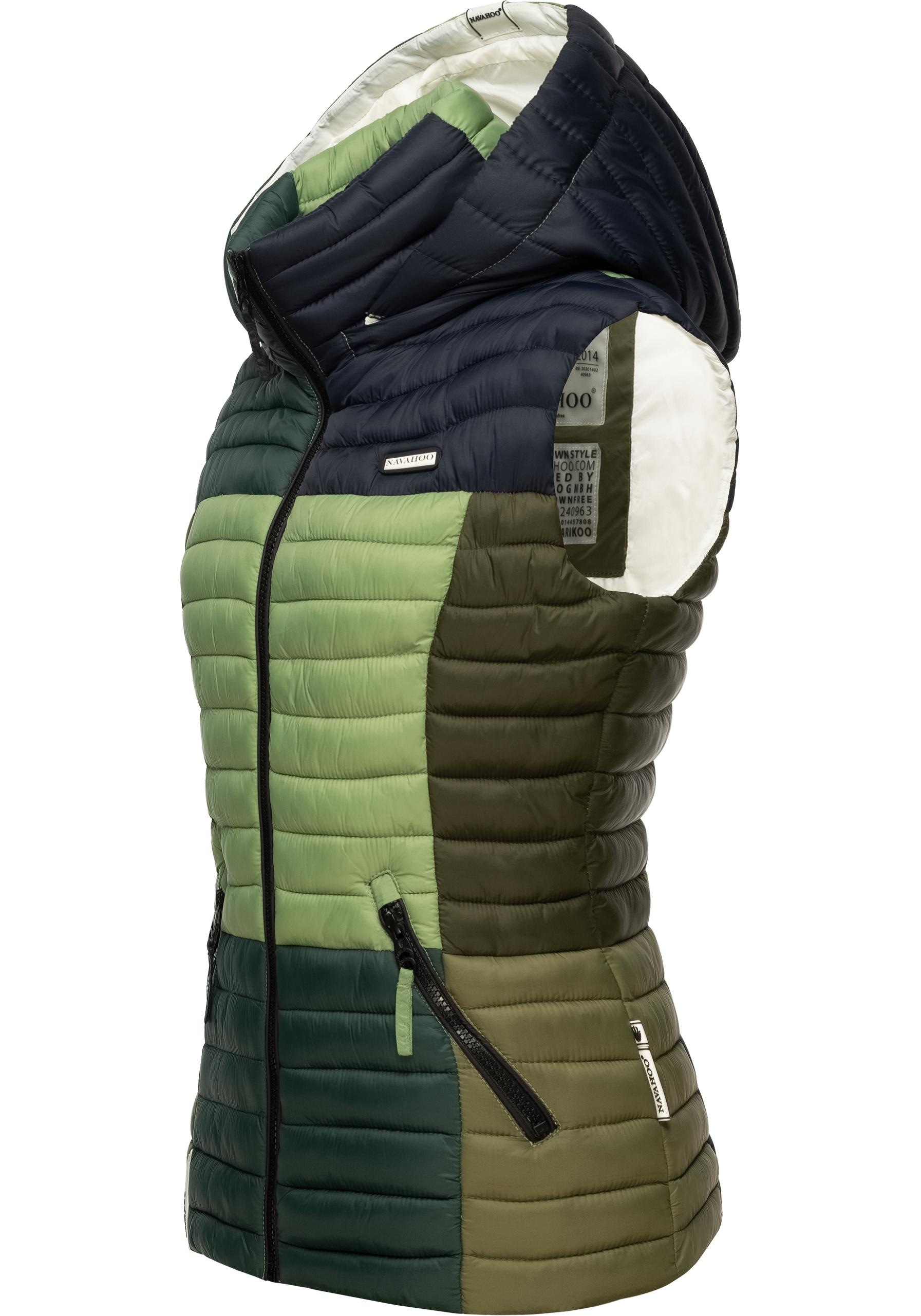 Navahoo Steppweste "Shadaa Multikulti", Ärmellose Damen Weste im Colourbloc günstig online kaufen